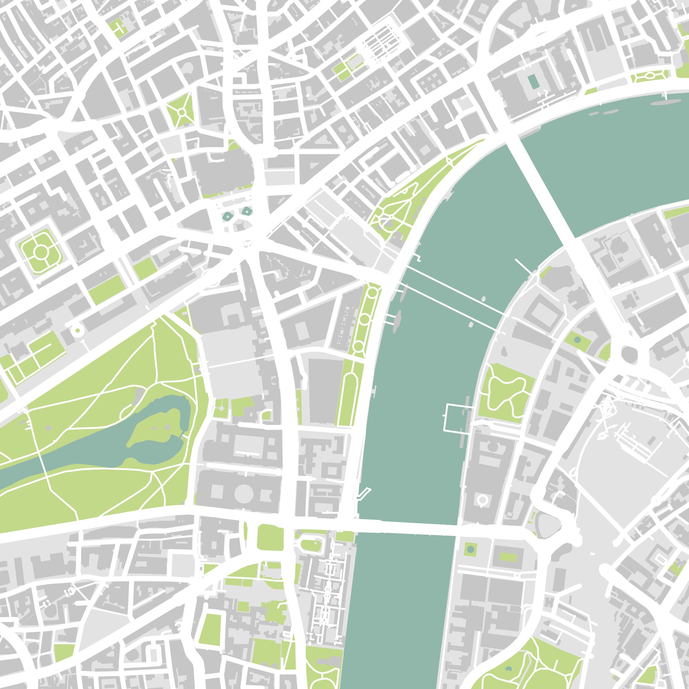 London Map Print – Atlas Modern Edition – Landscape