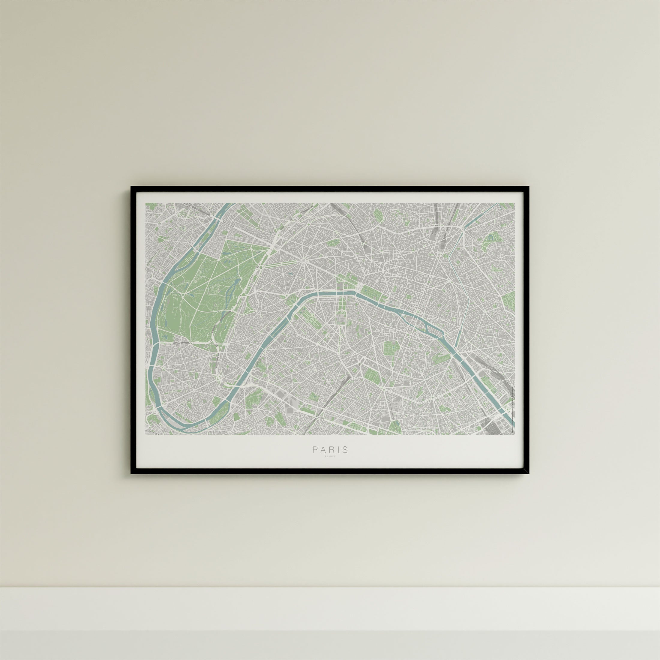 Paris Map Print – Atlas Traditional Edition – Landscape