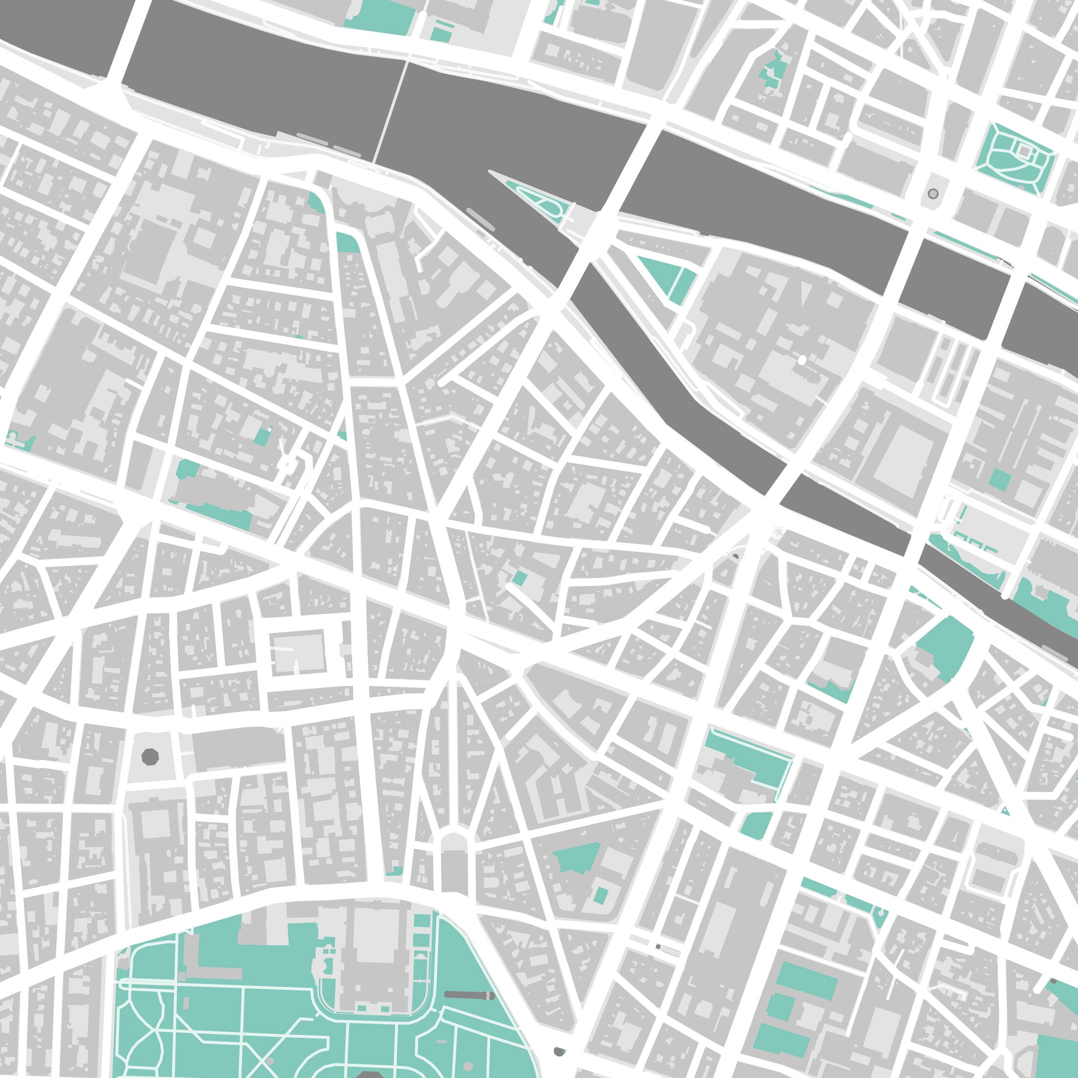 Paris Map Print – Forest Edition – Landscape