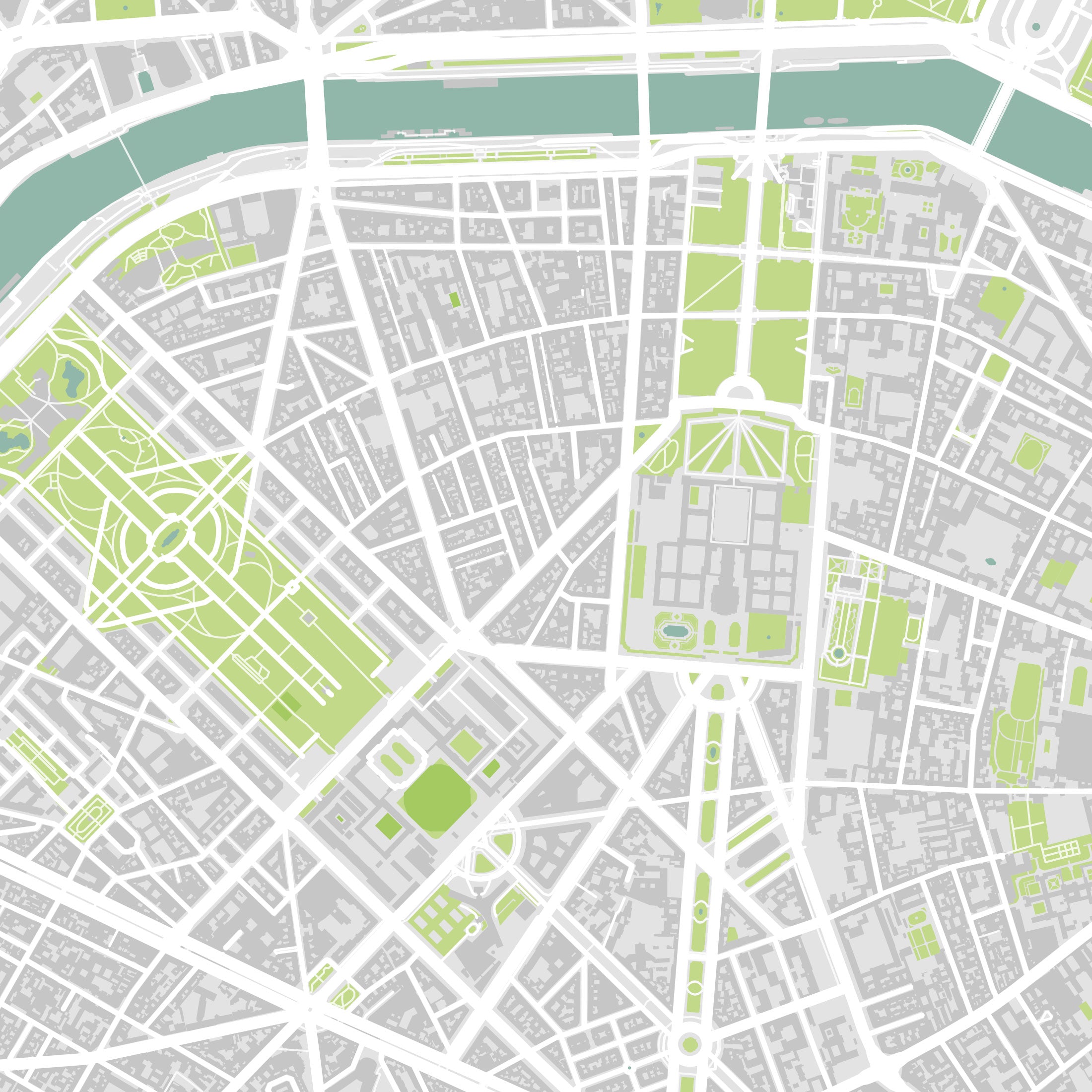 Paris Map Print – Atlas Modern Edition – Portrait