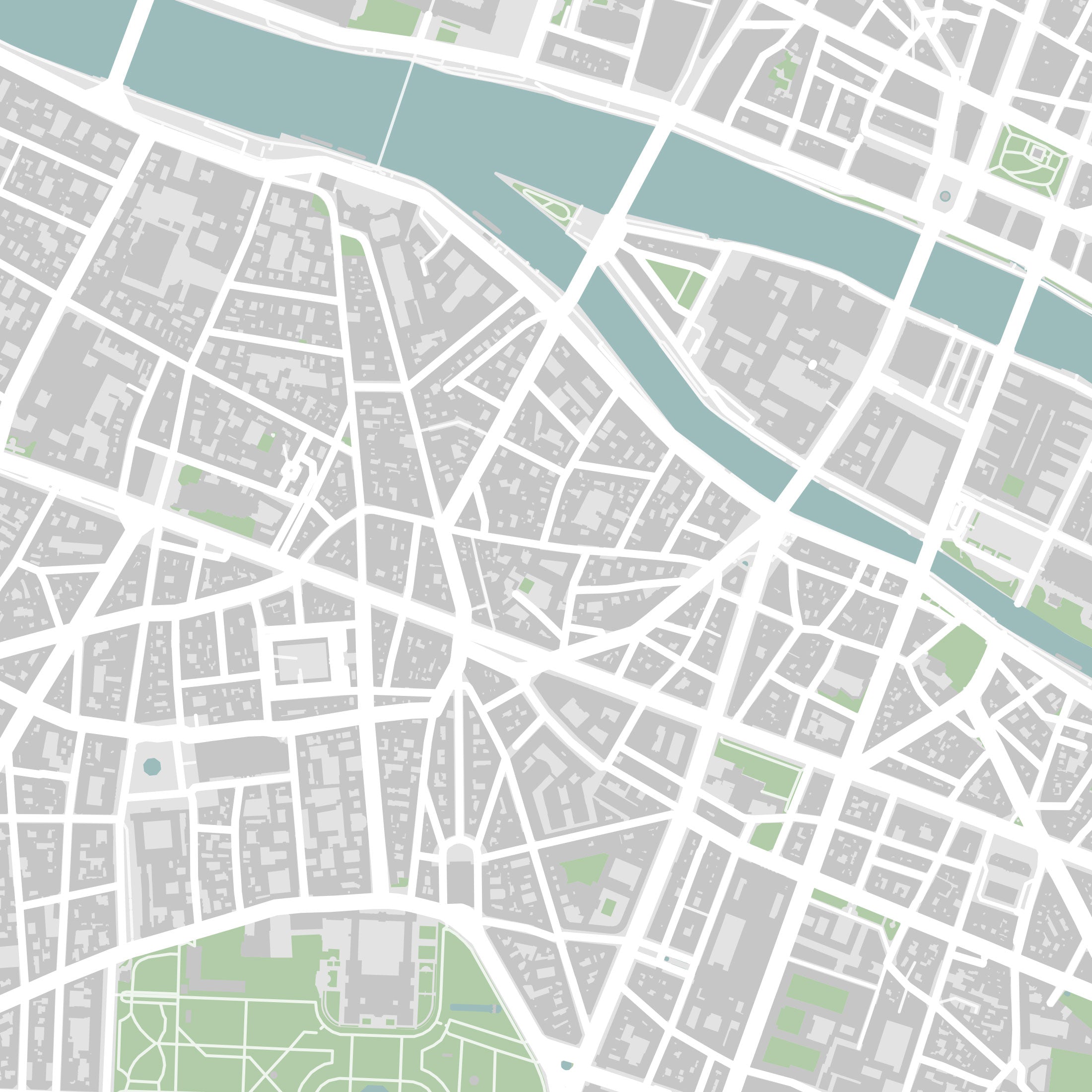 Paris Map Print – Atlas Traditional Edition – Landscape