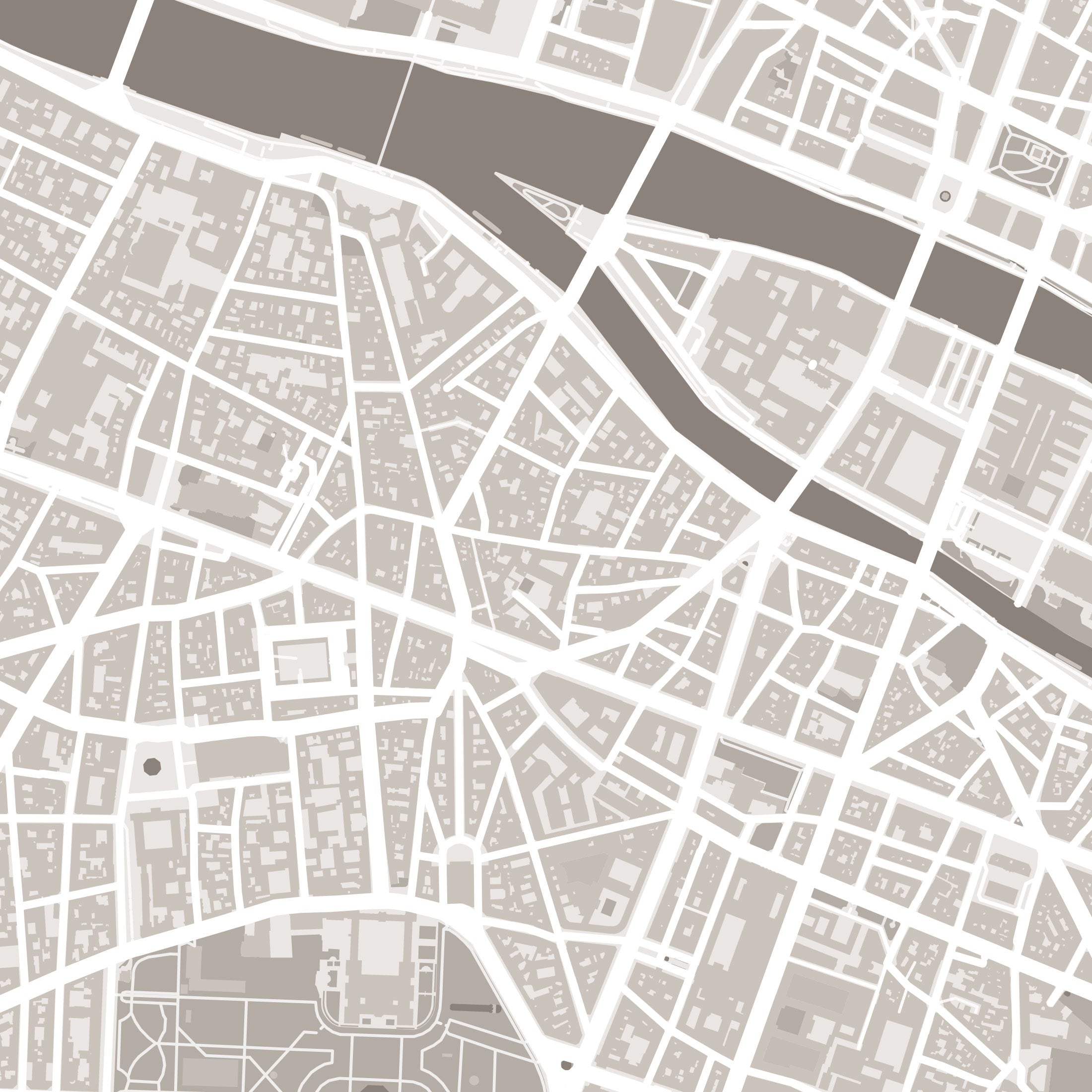 Paris Map Print – Sepia Edition – Portrait
