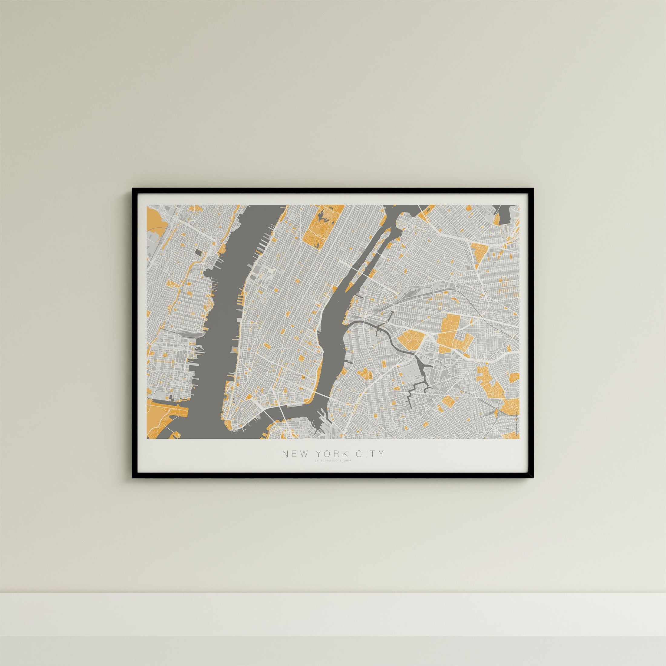 New York City Map Print – Dune Edition – Landscape