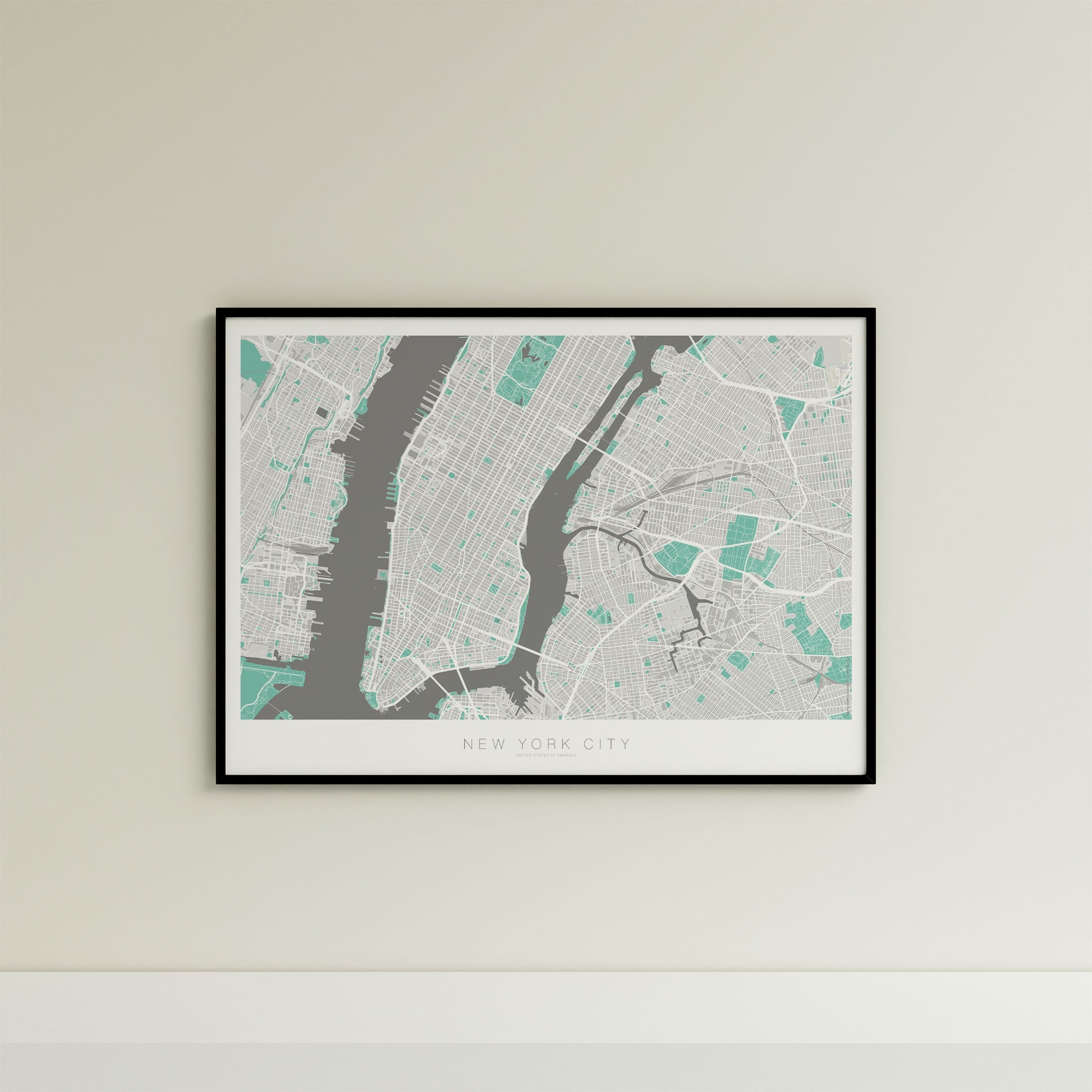 New York City Map Print – Forest Edition – Landscape