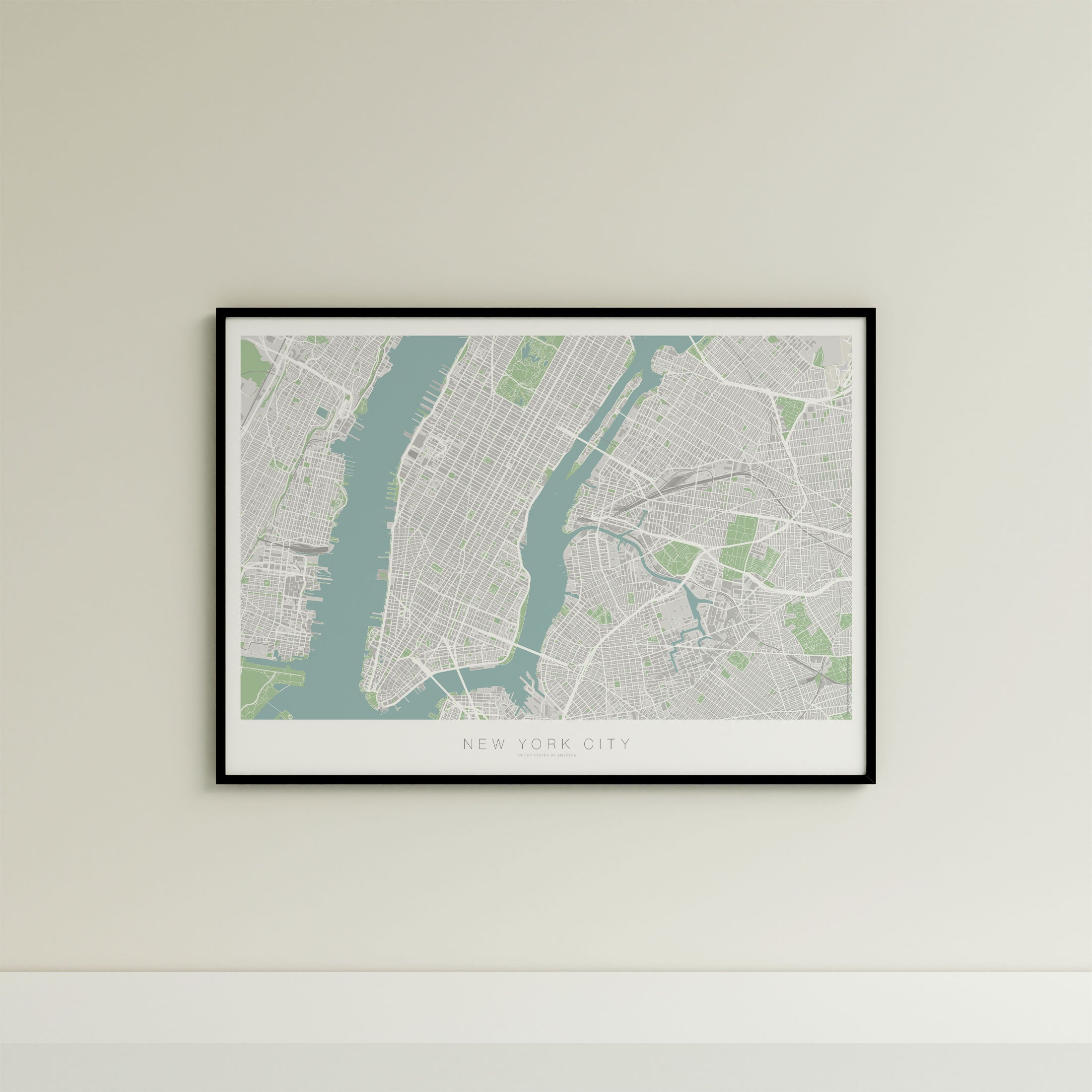 New York City Map Print – Atlas Traditional Edition – Landscape