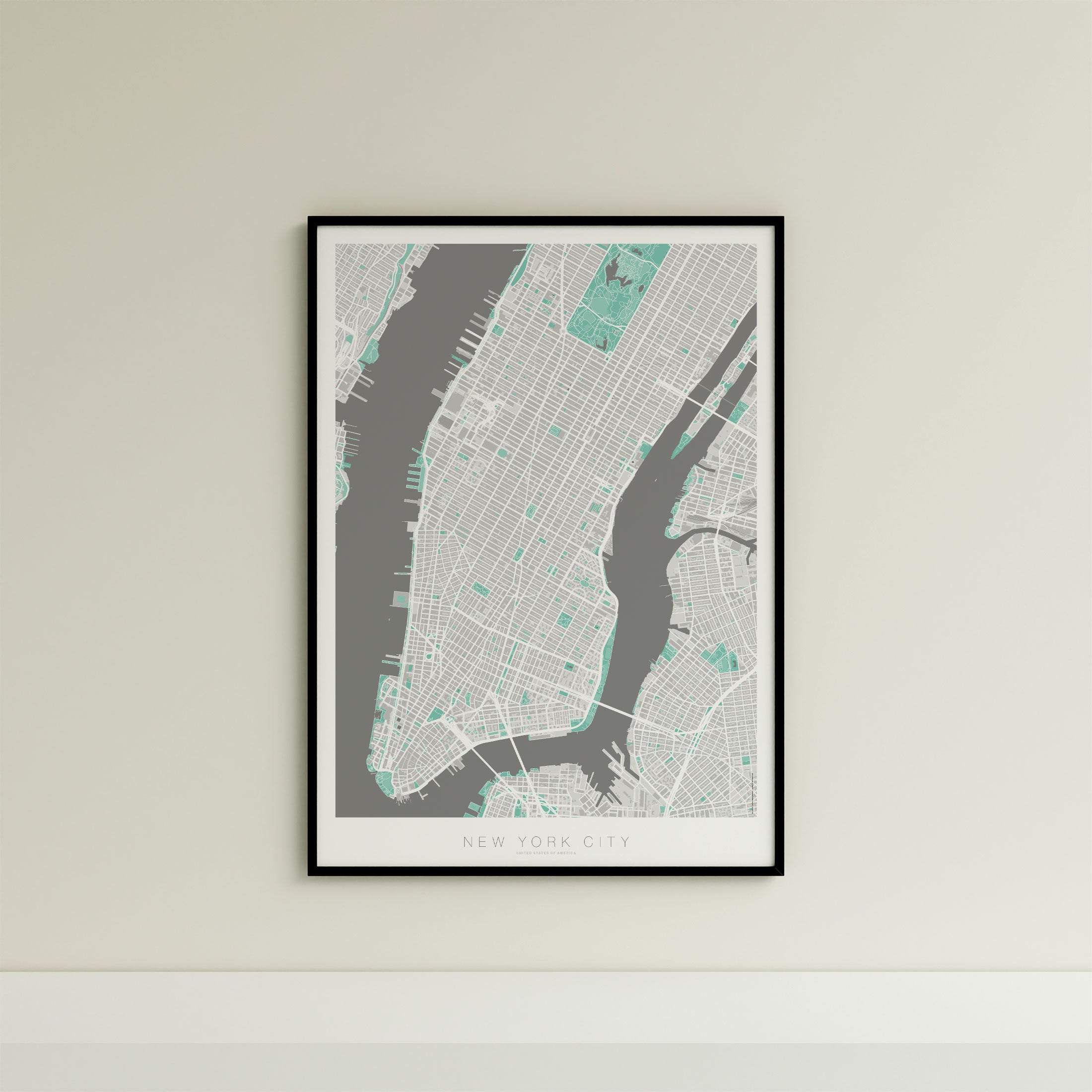 New York City Map Print – Forest Edition – Portrait