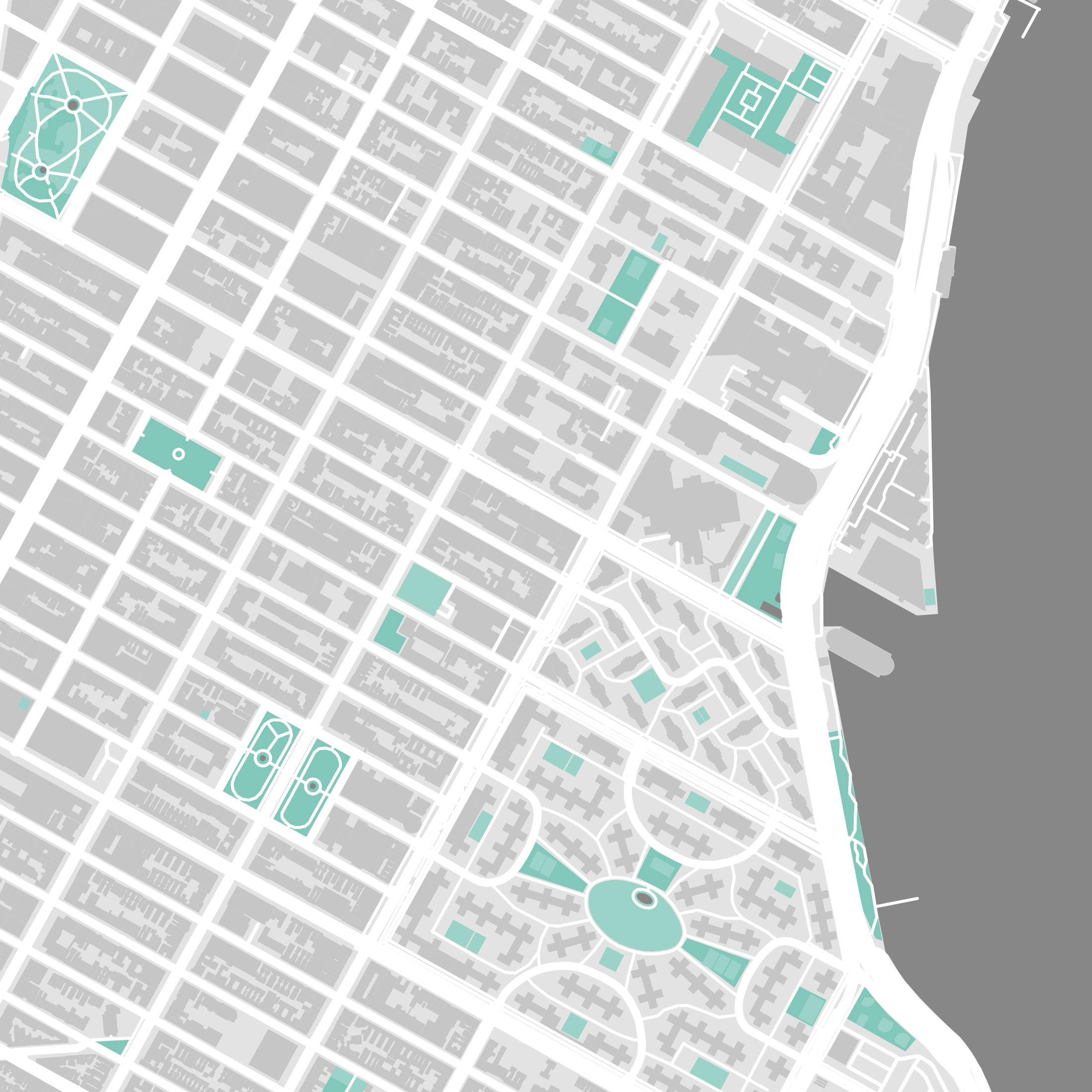 New York City Map Print – Forest Edition – Landscape