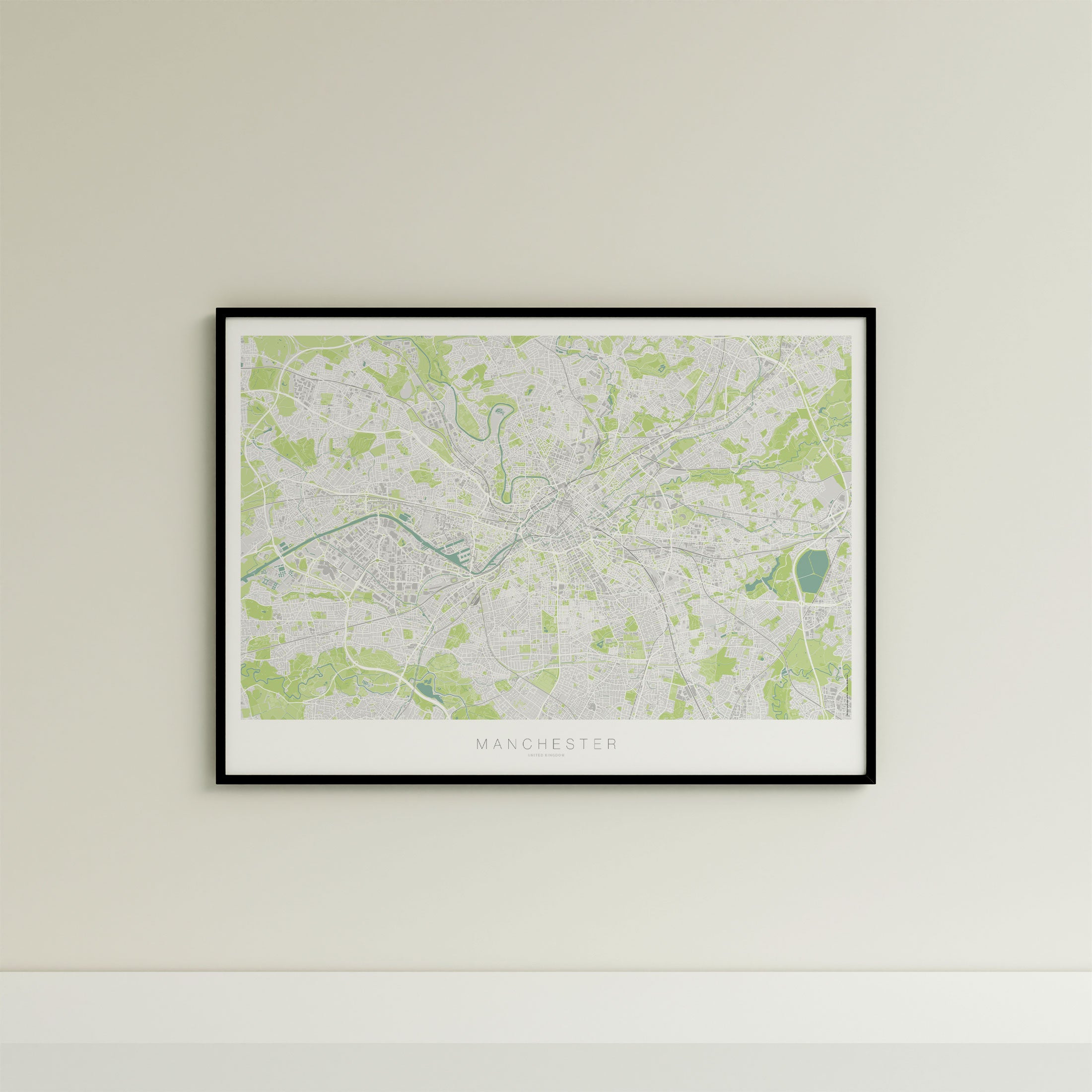 Manchester Map Print – Atlas Modern Edition – Landscape