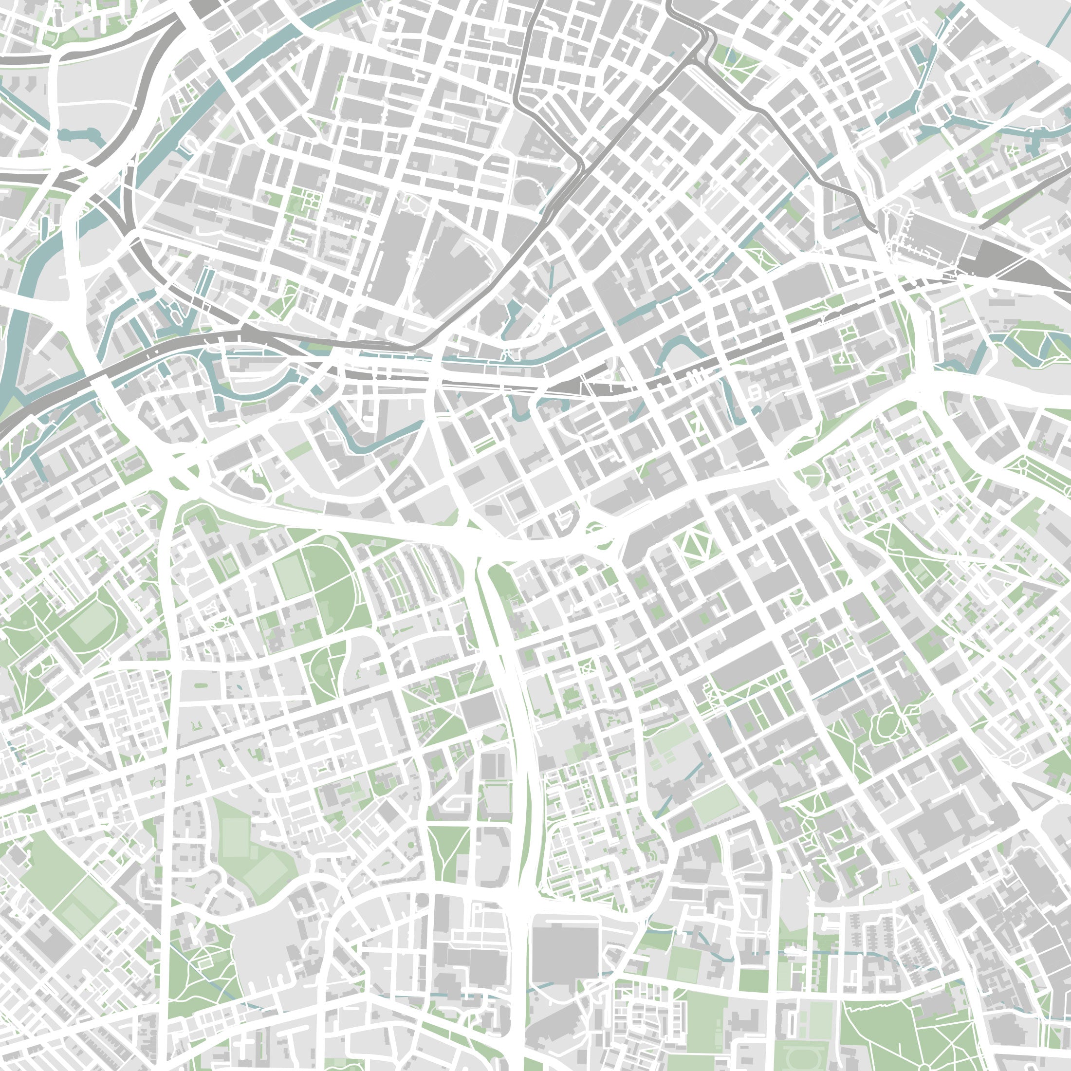 Manchester Map Print – Atlas Traditional Edition – Landscape