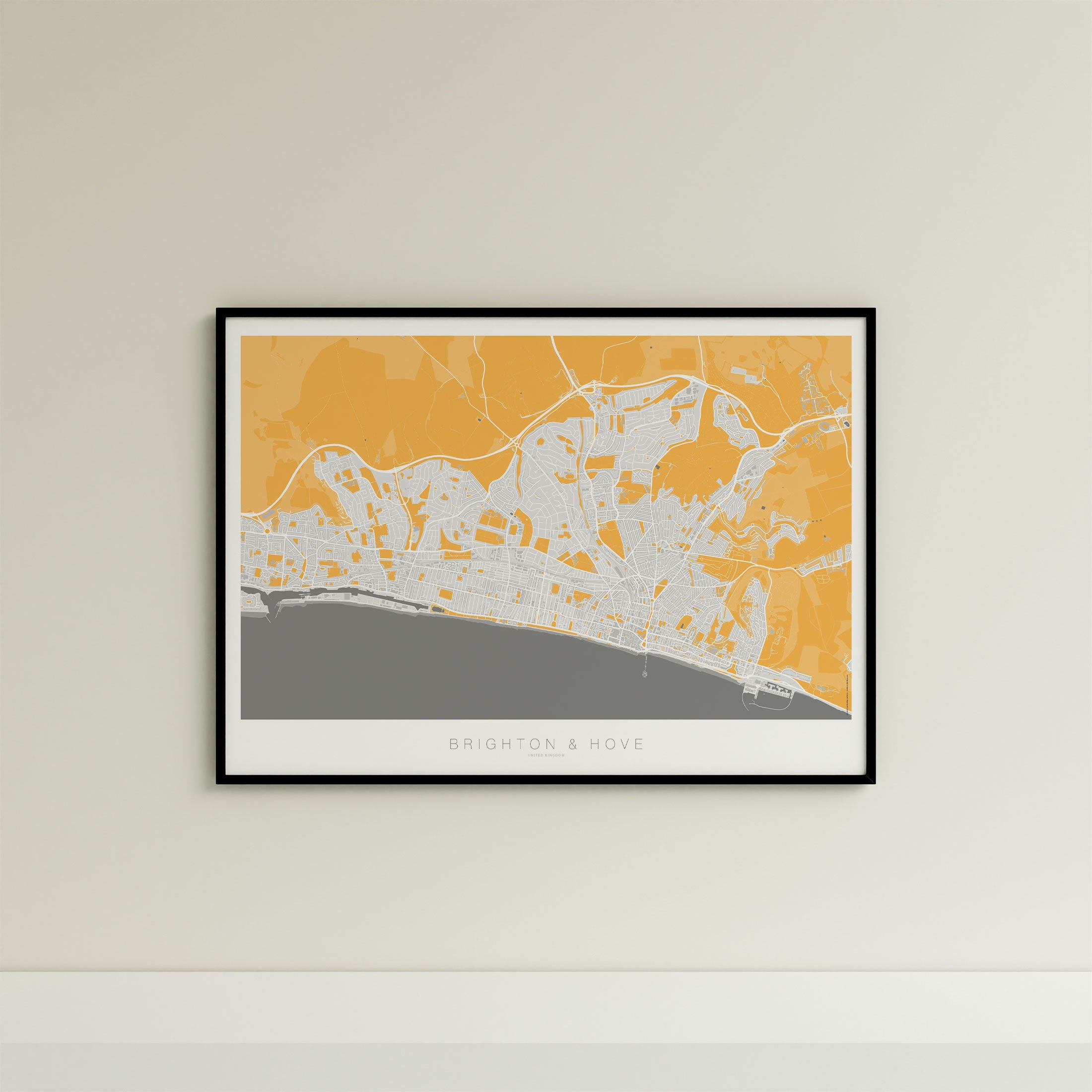 Brighton & Hove Map Print – Dune Edition – Landscape