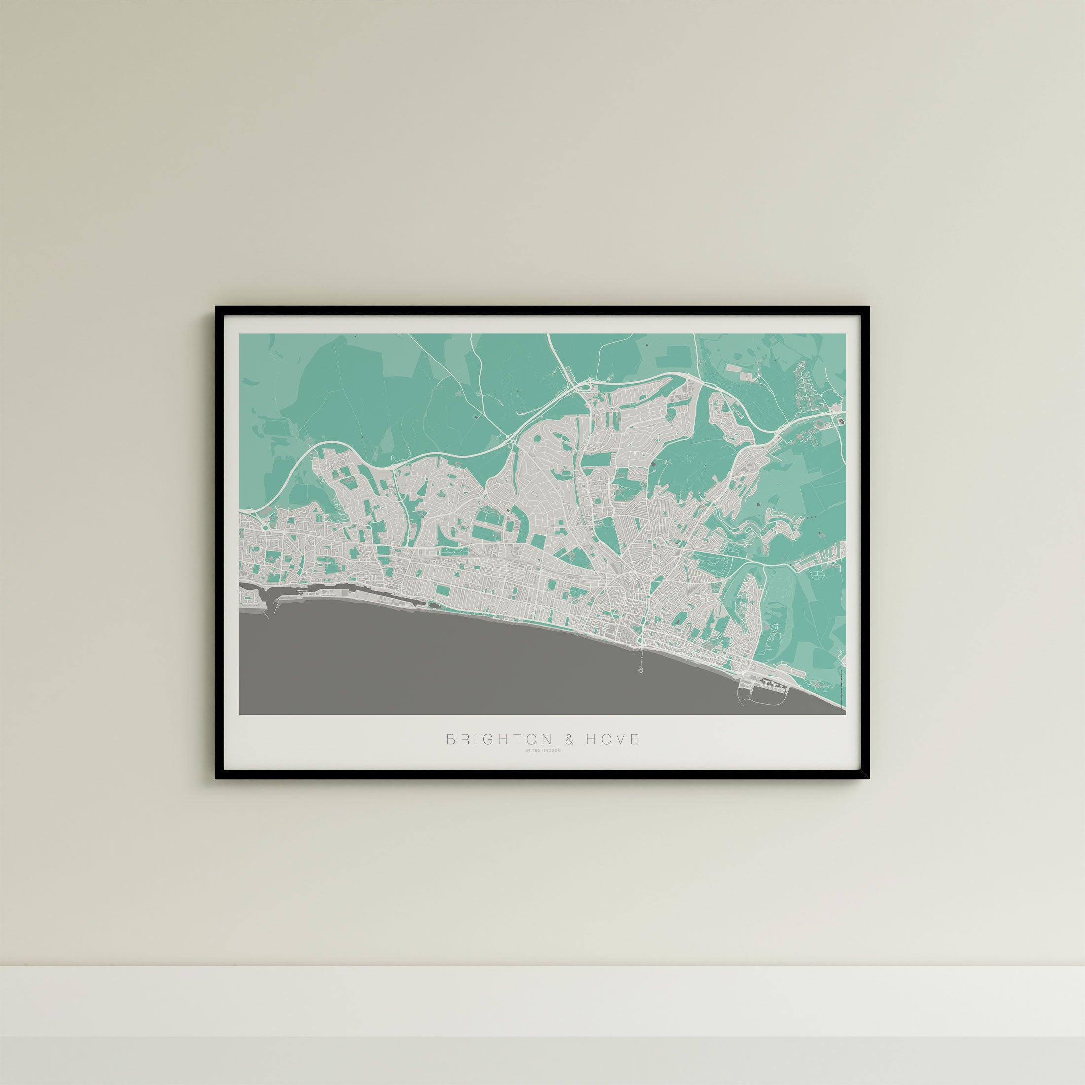 Brighton & Hove Map Print – Forest Edition – Landscape