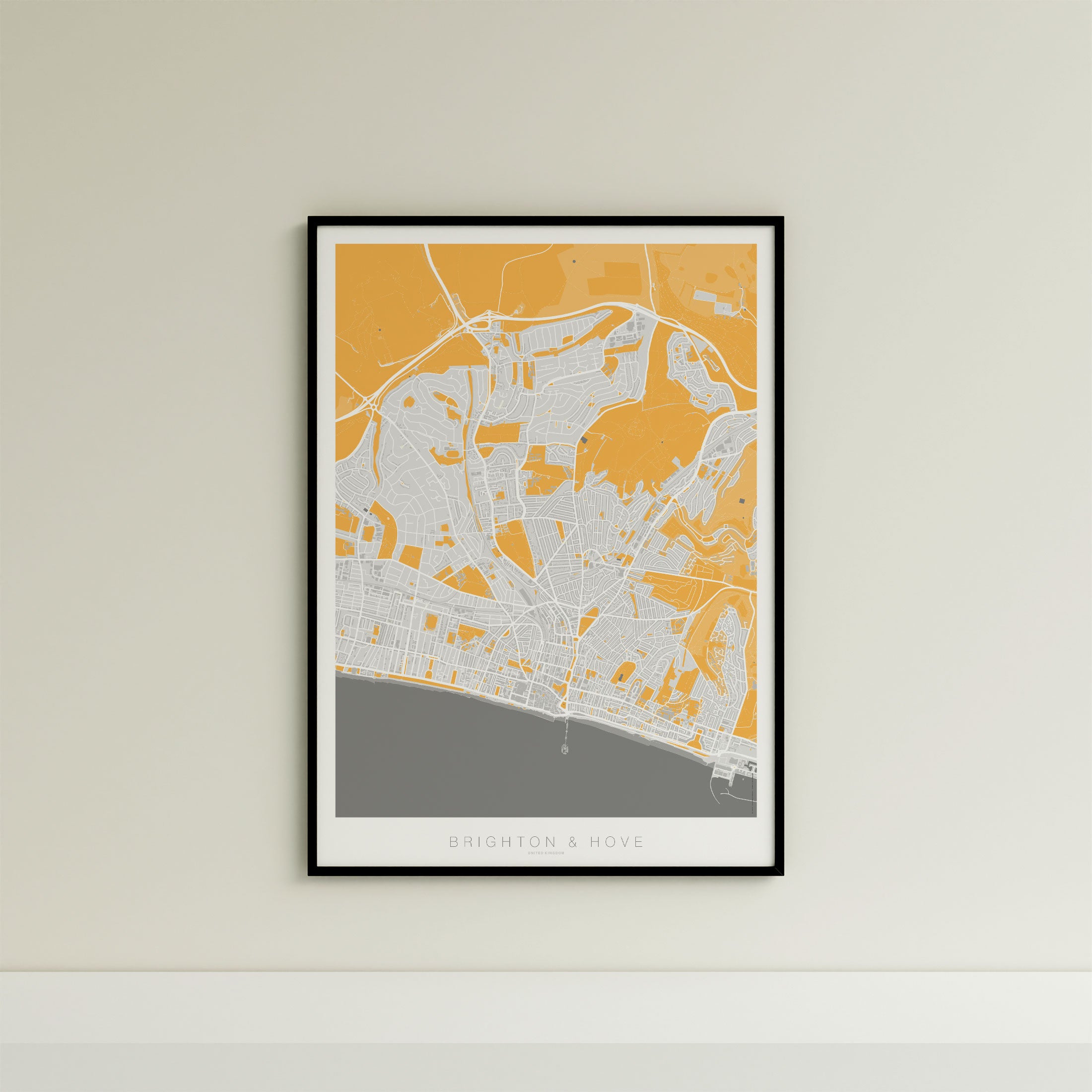 Brighton & Hove Map Print – Dune Edition – Portrait