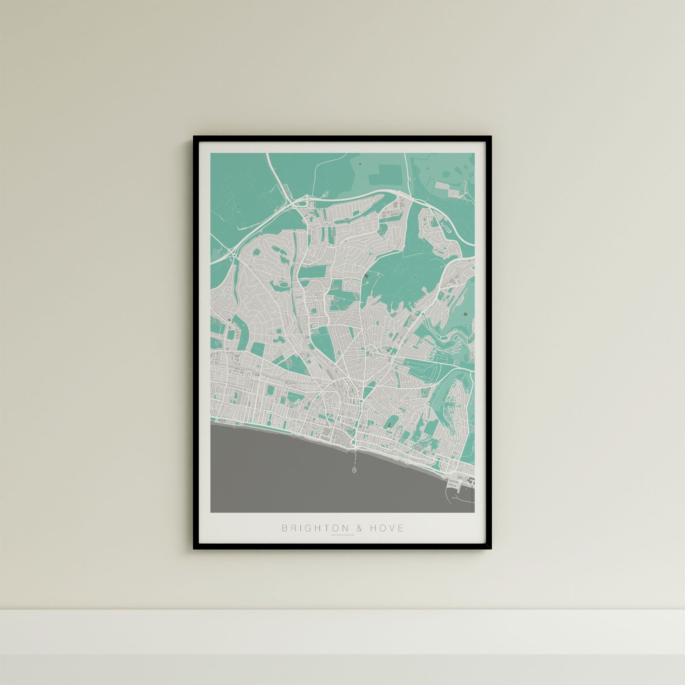 Brighton & Hove Map Print – Forest Edition – Portrait