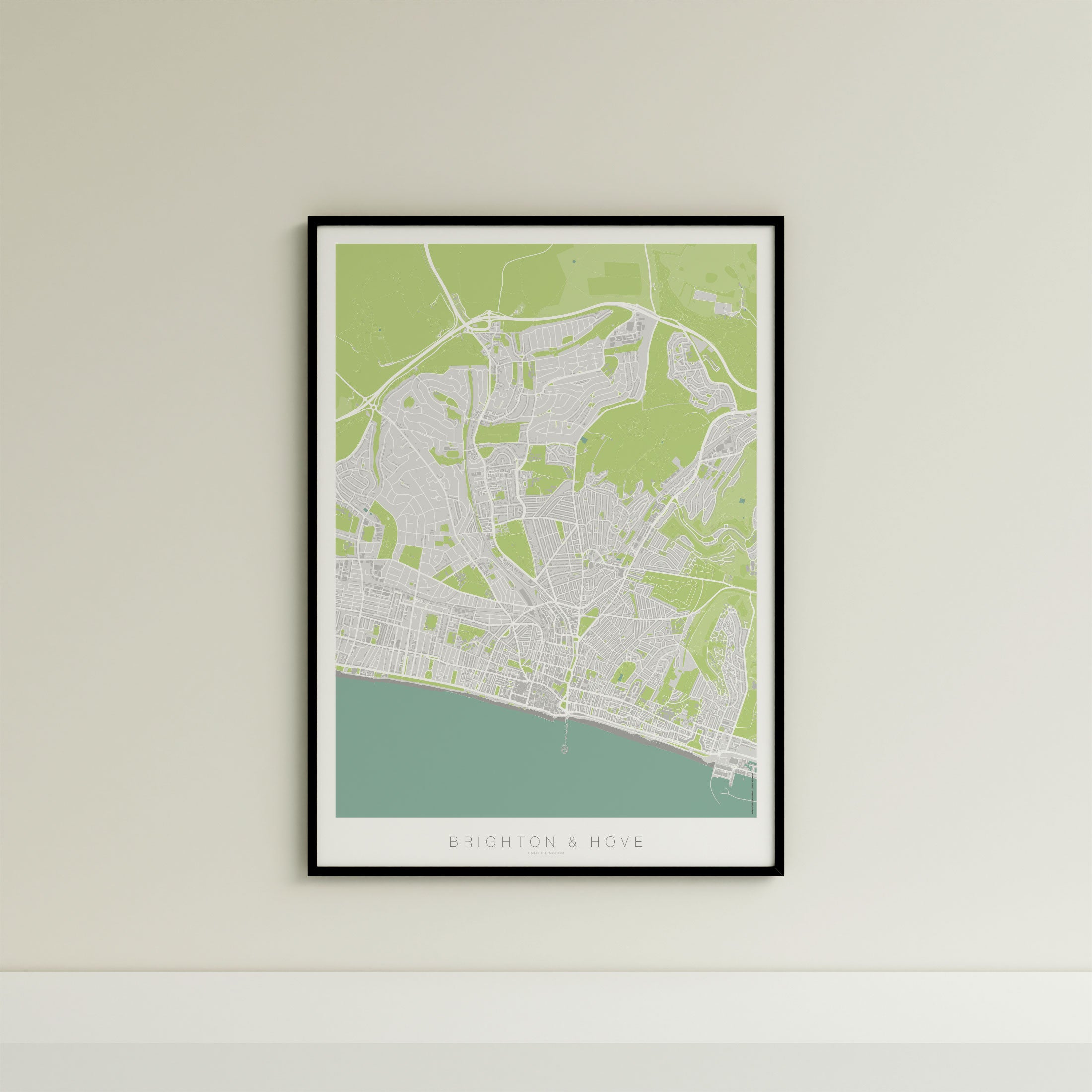 Brighton & Hove Map Print – Atlas Modern Edition – Portrait