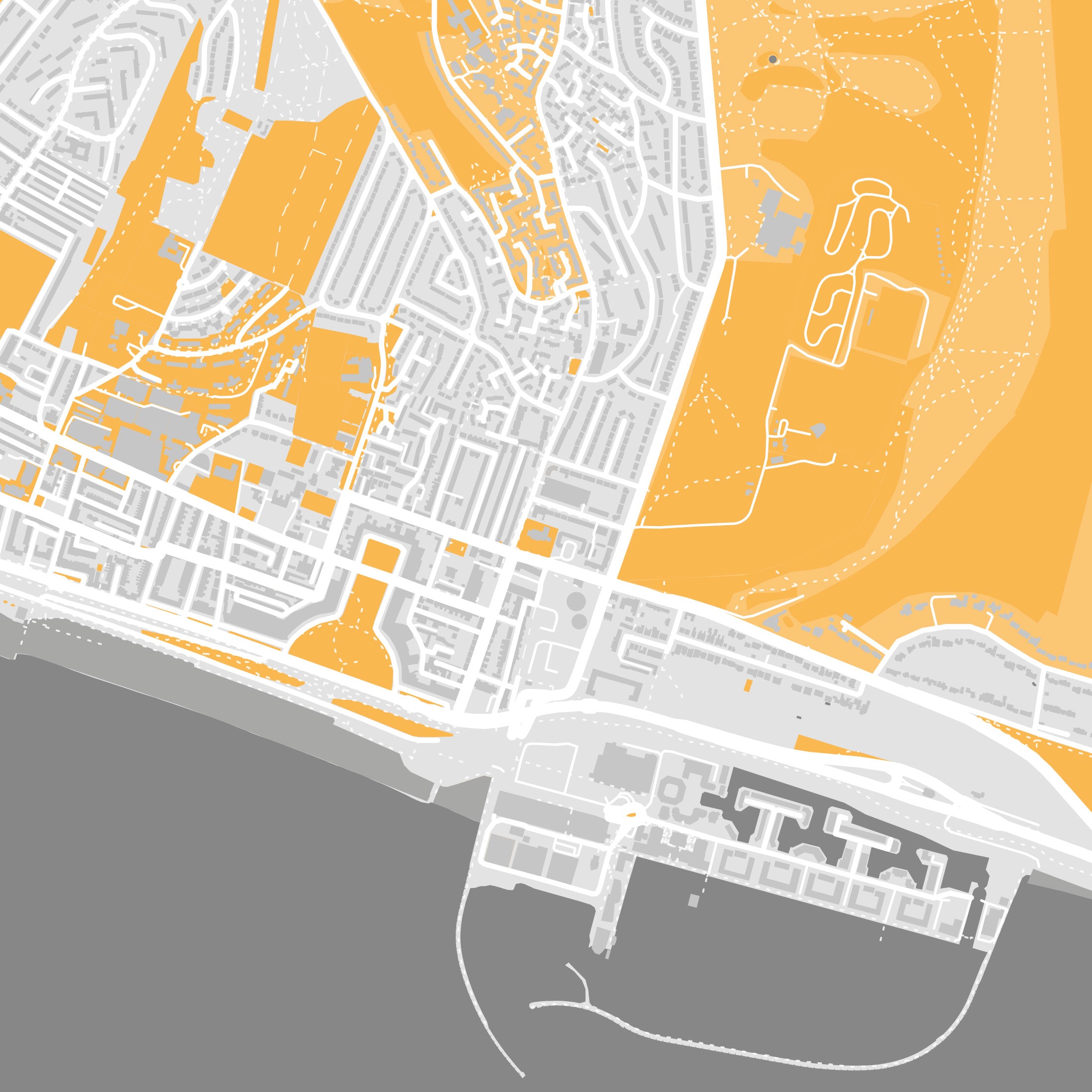 Brighton & Hove Map Print – Dune Edition – Landscape