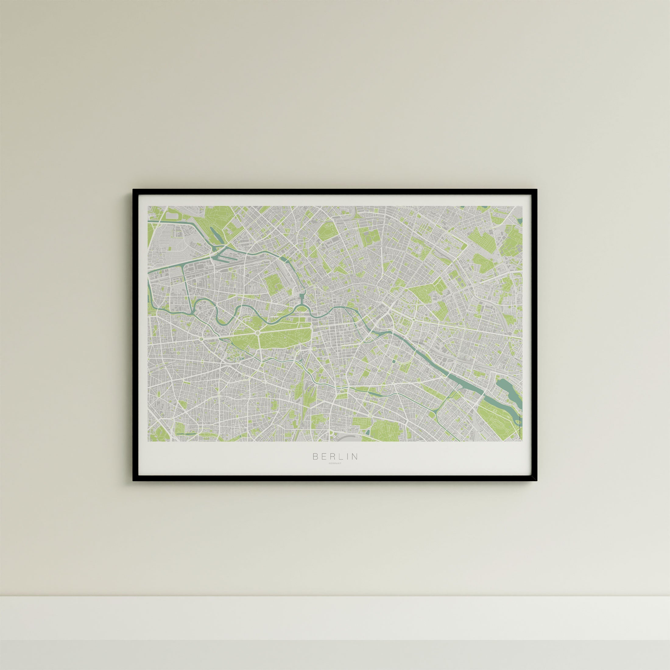 Berlin Map Print – Atlas Modern Edition – Landscape