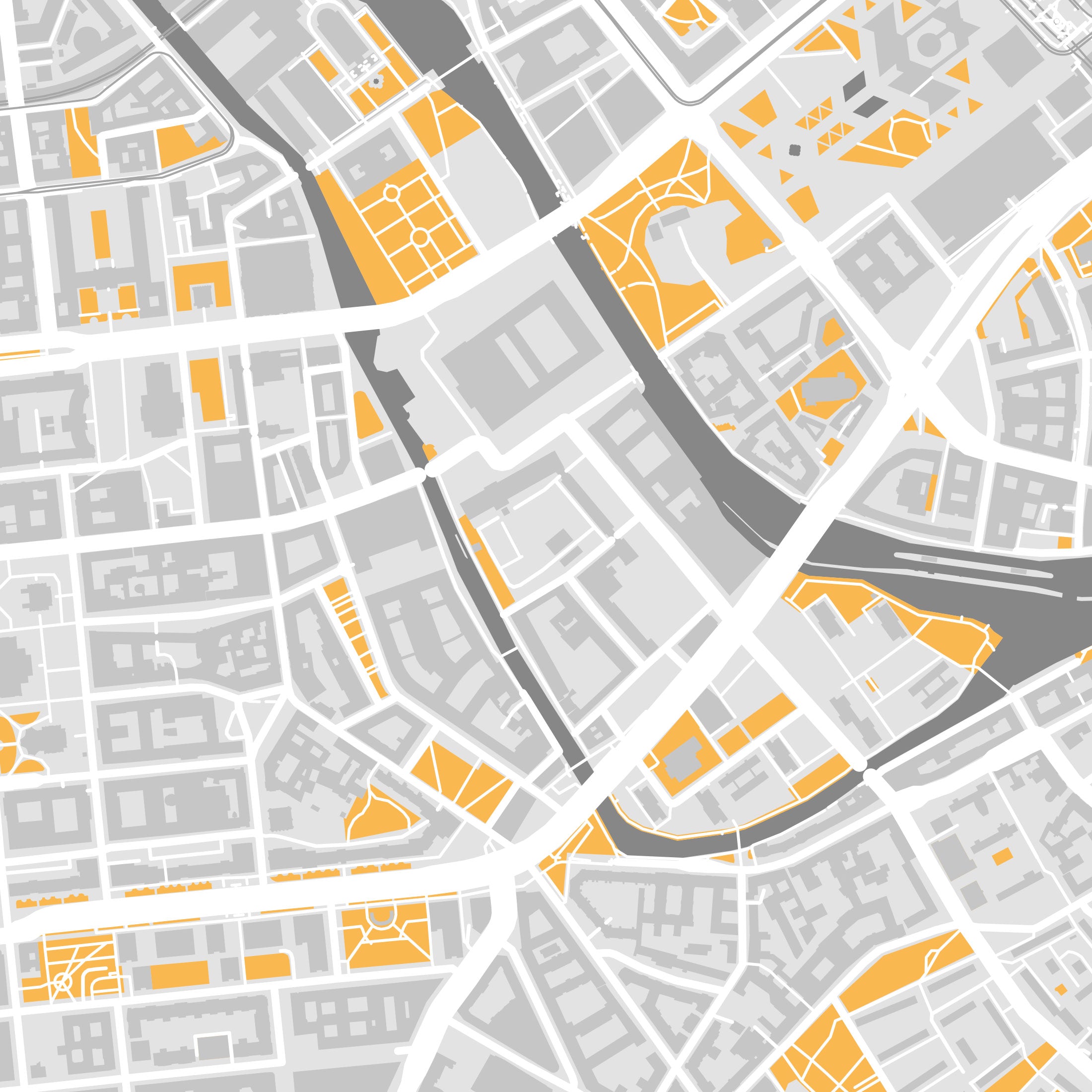 Berlin Map Print – Dune Edition – Landscape