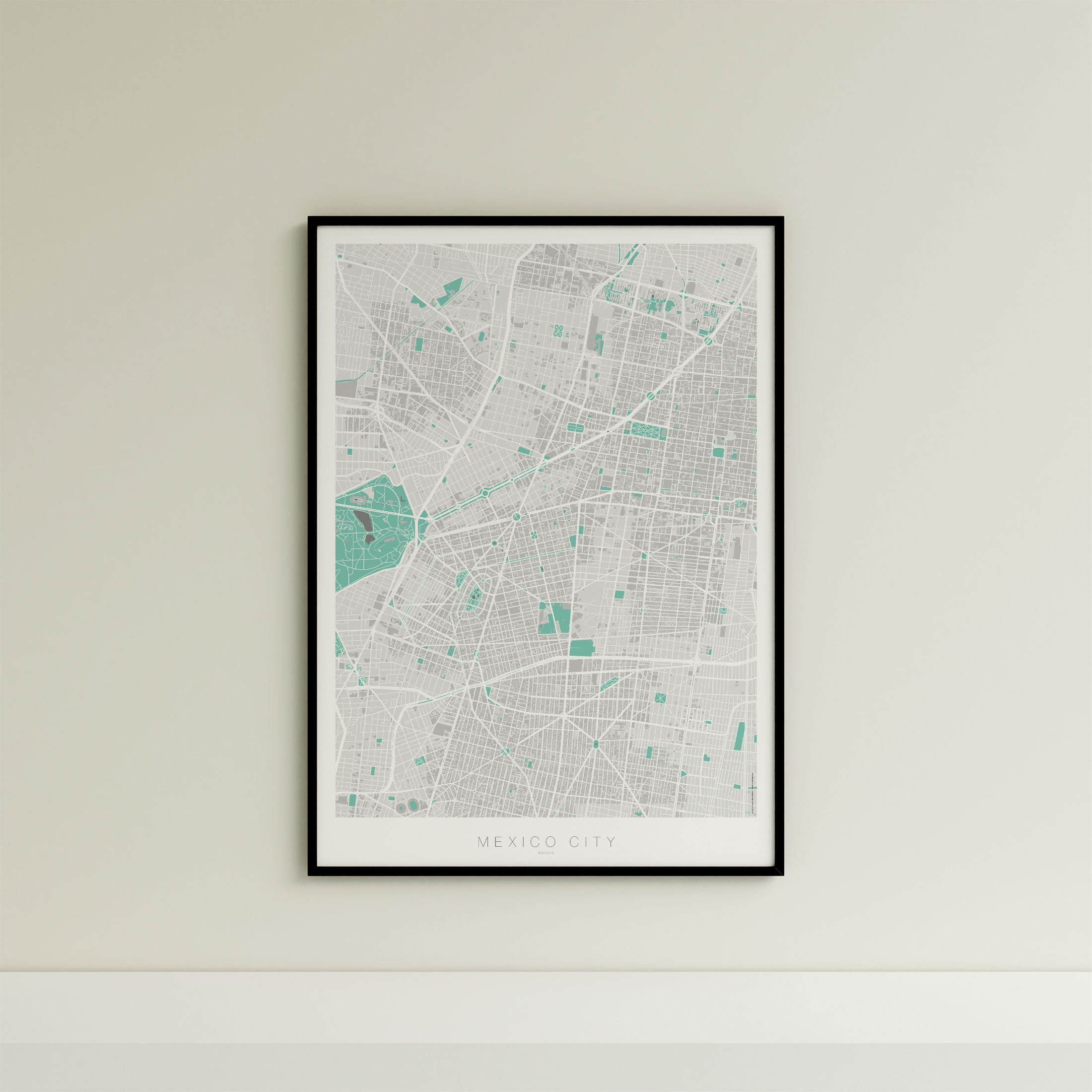 Mexico City Map Print – Forest Edition – Portrait