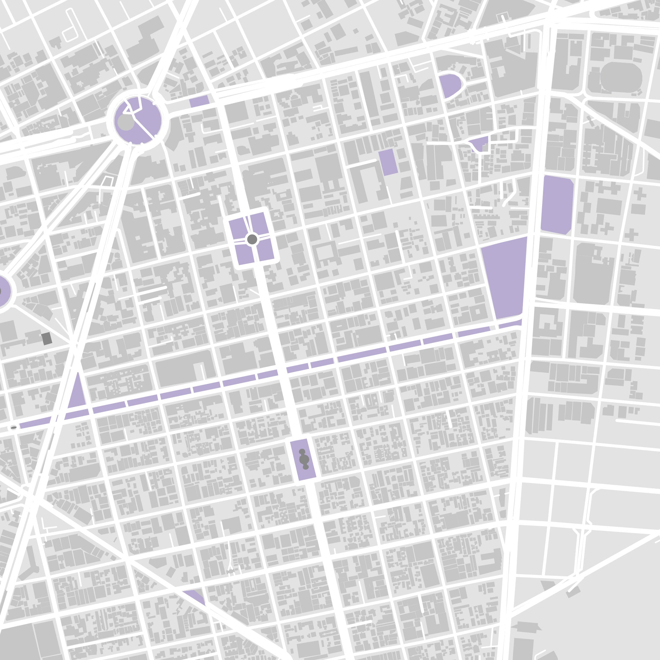 Mexico City Map Print – Lilac Edition – Landscape