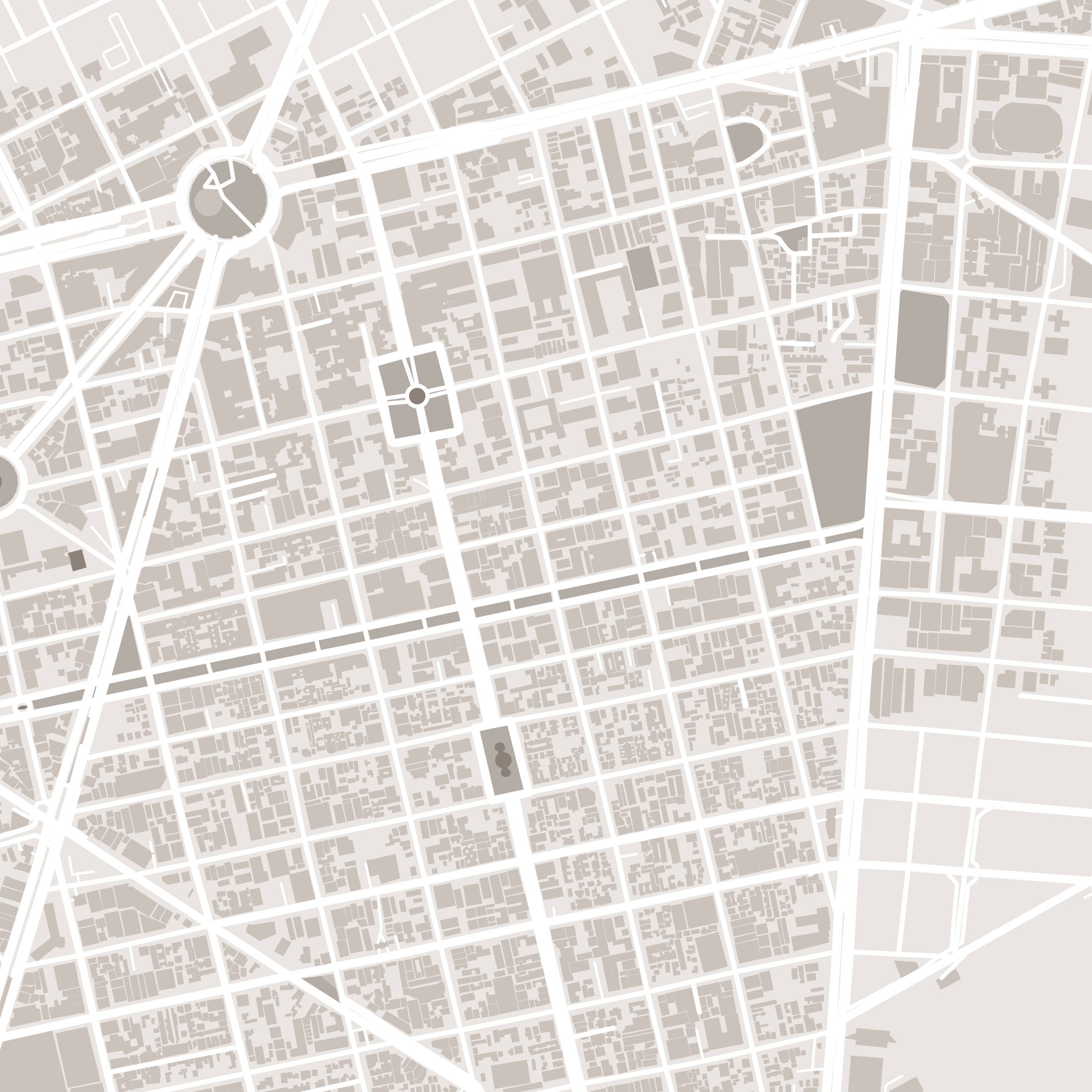 Mexico City Map Print – Sepia Edition – Portrait