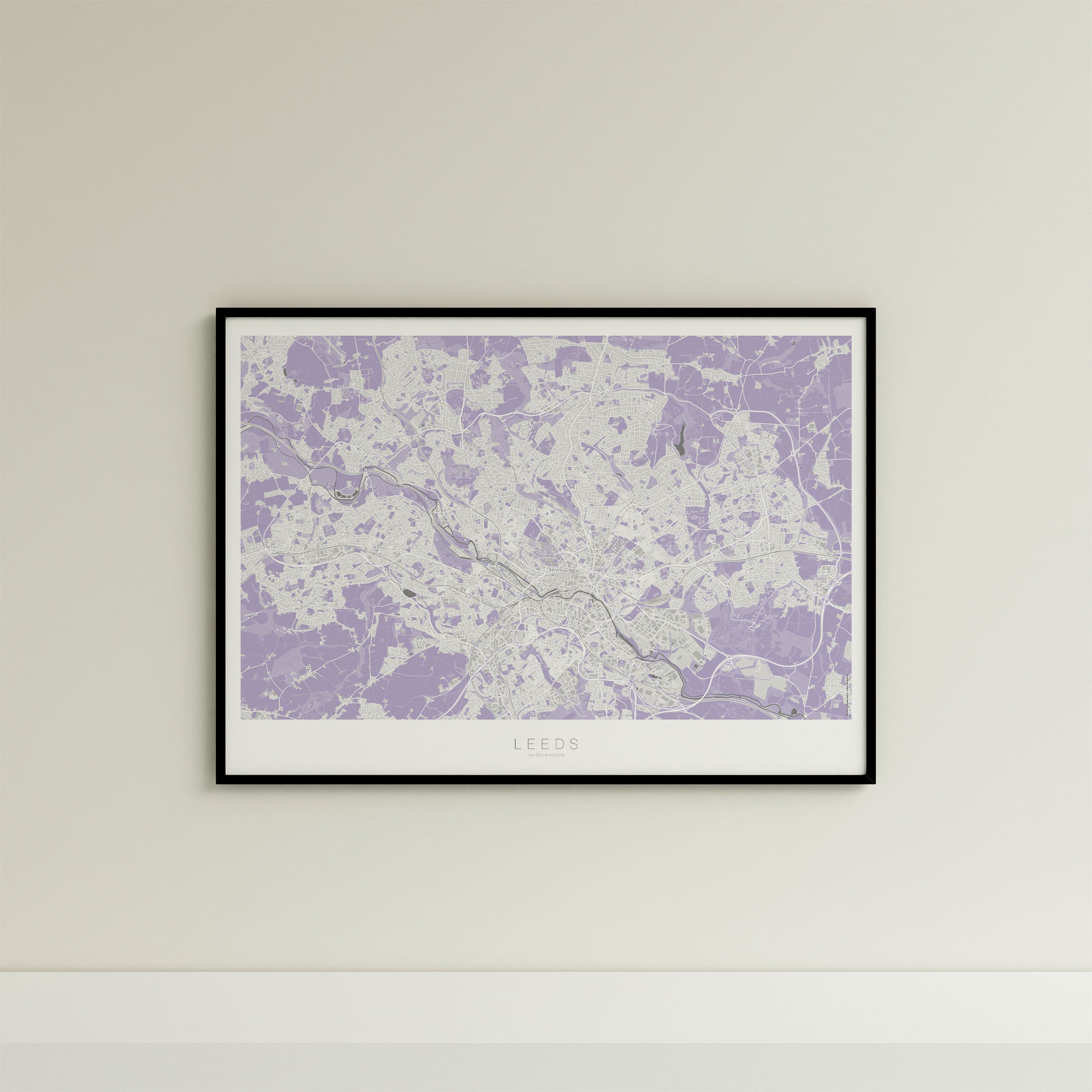 Leeds Map Print – Lilac Edition – Landscape