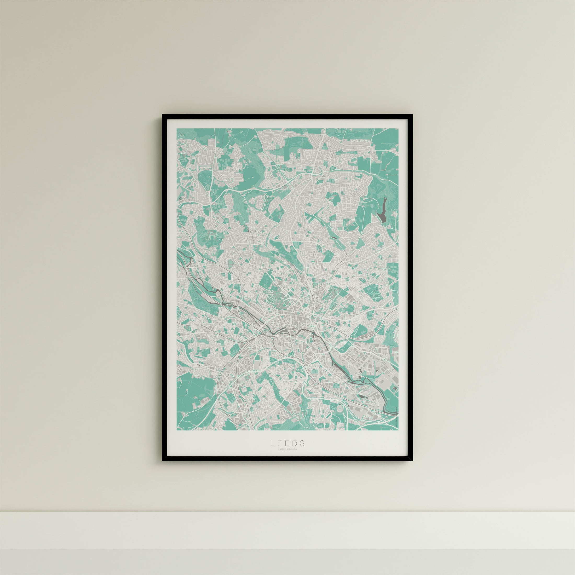 Leeds Map Print – Forest Edition – Portrait