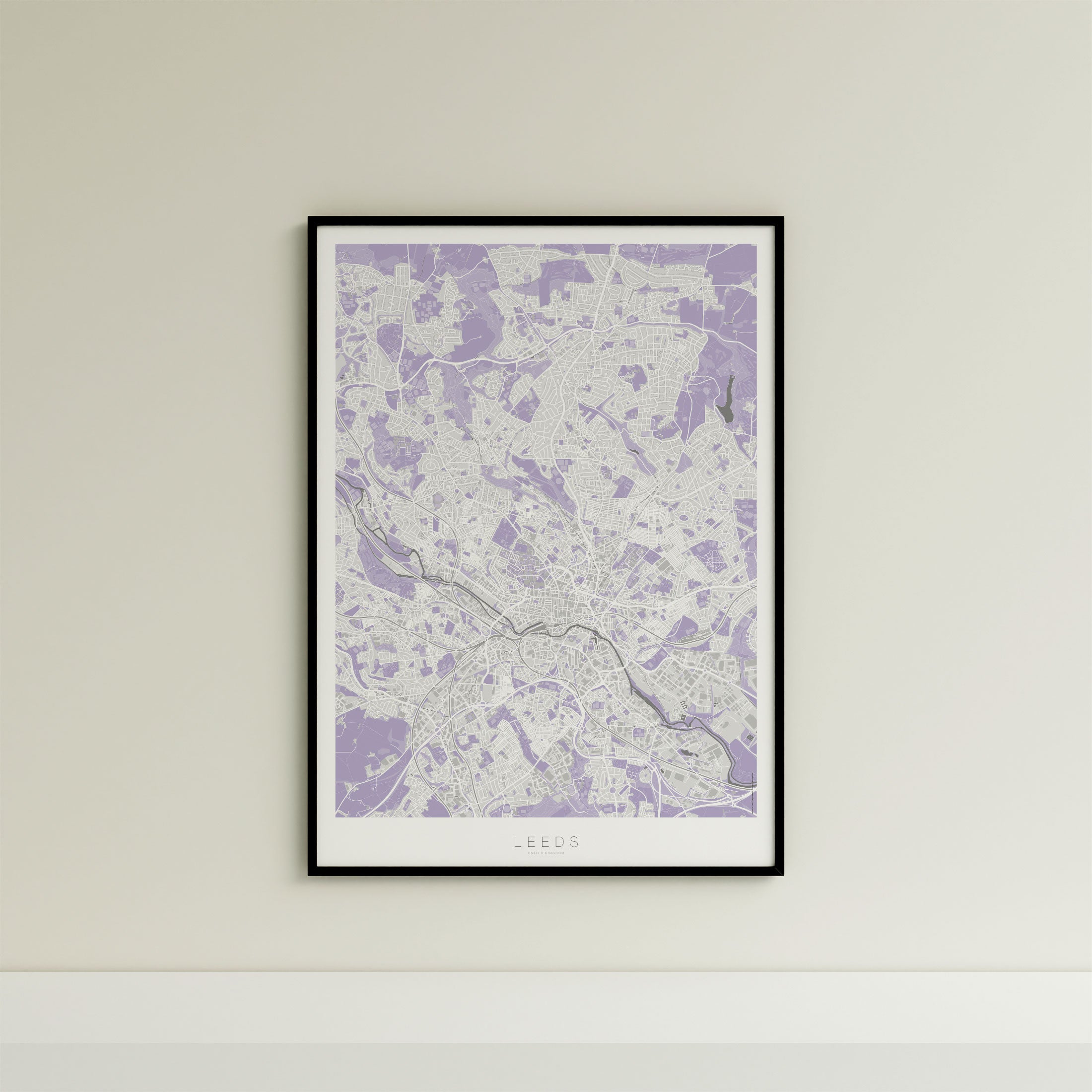 Leeds Map Print – Lilac Edition – Portrait