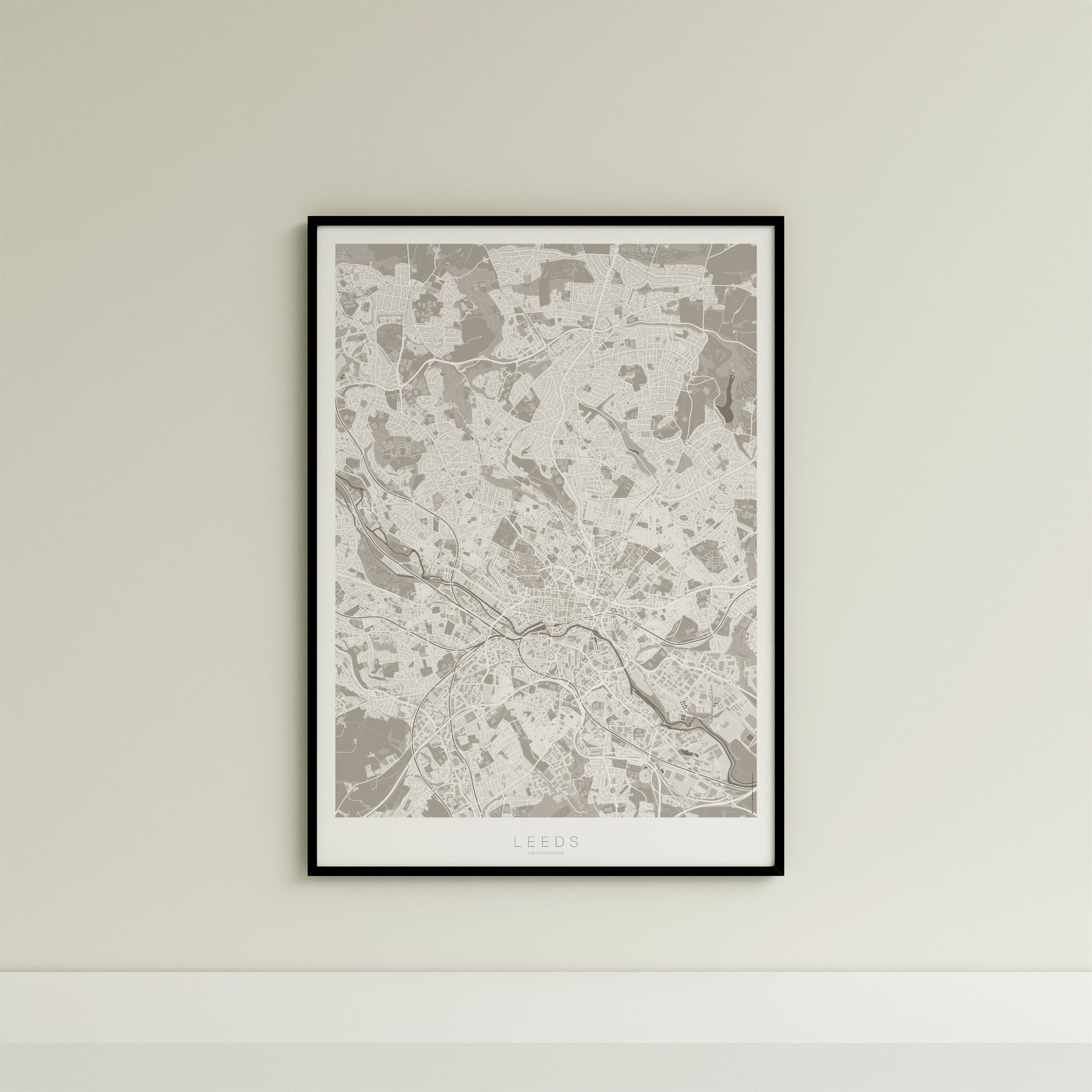 Leeds Map Print – Sepia Edition – Portrait