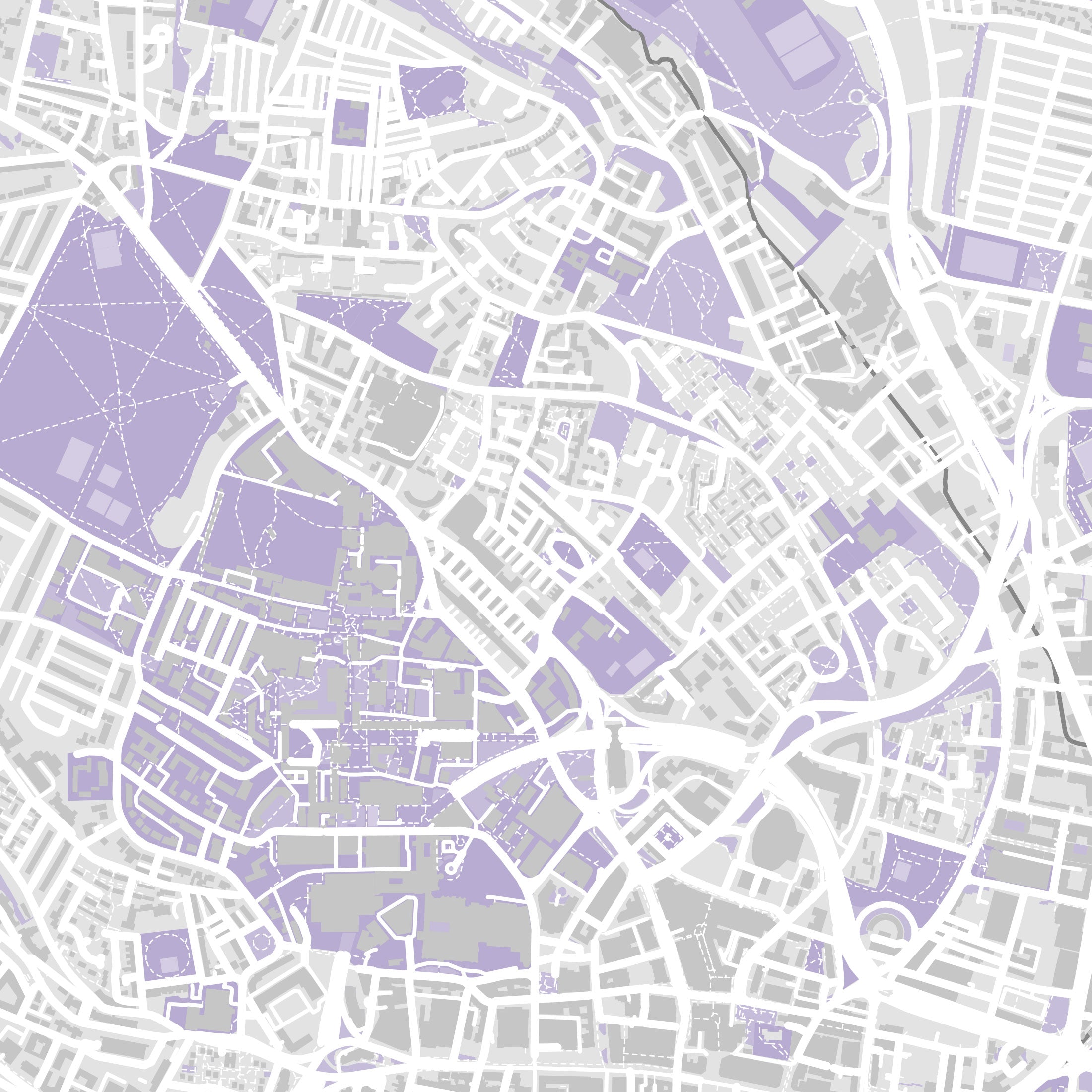 Leeds Map Print – Lilac Edition – Landscape