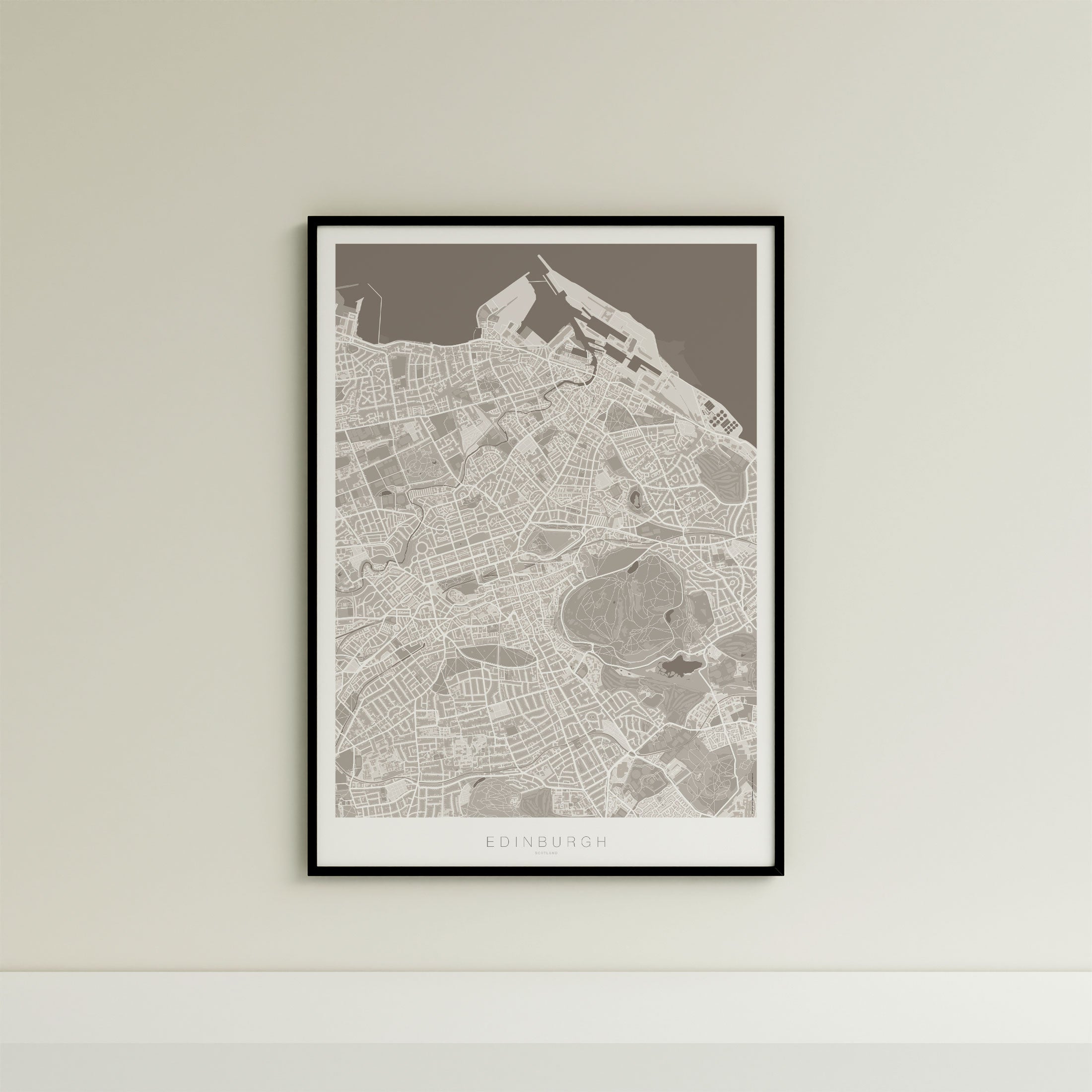 Edinburgh Map Print – Sepia Edition – Portrait