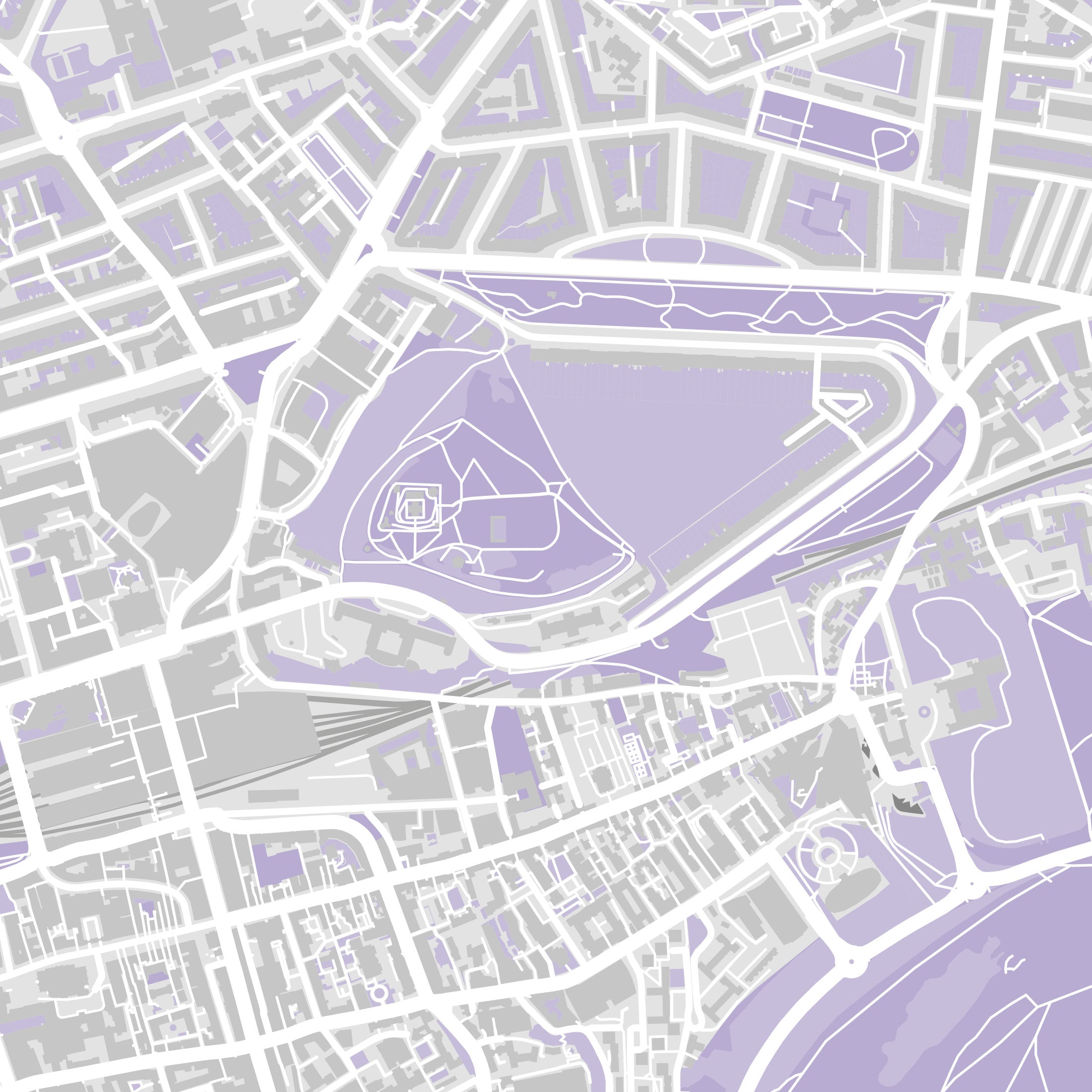 Edinburgh Map Print – Lilac Edition – Landscape