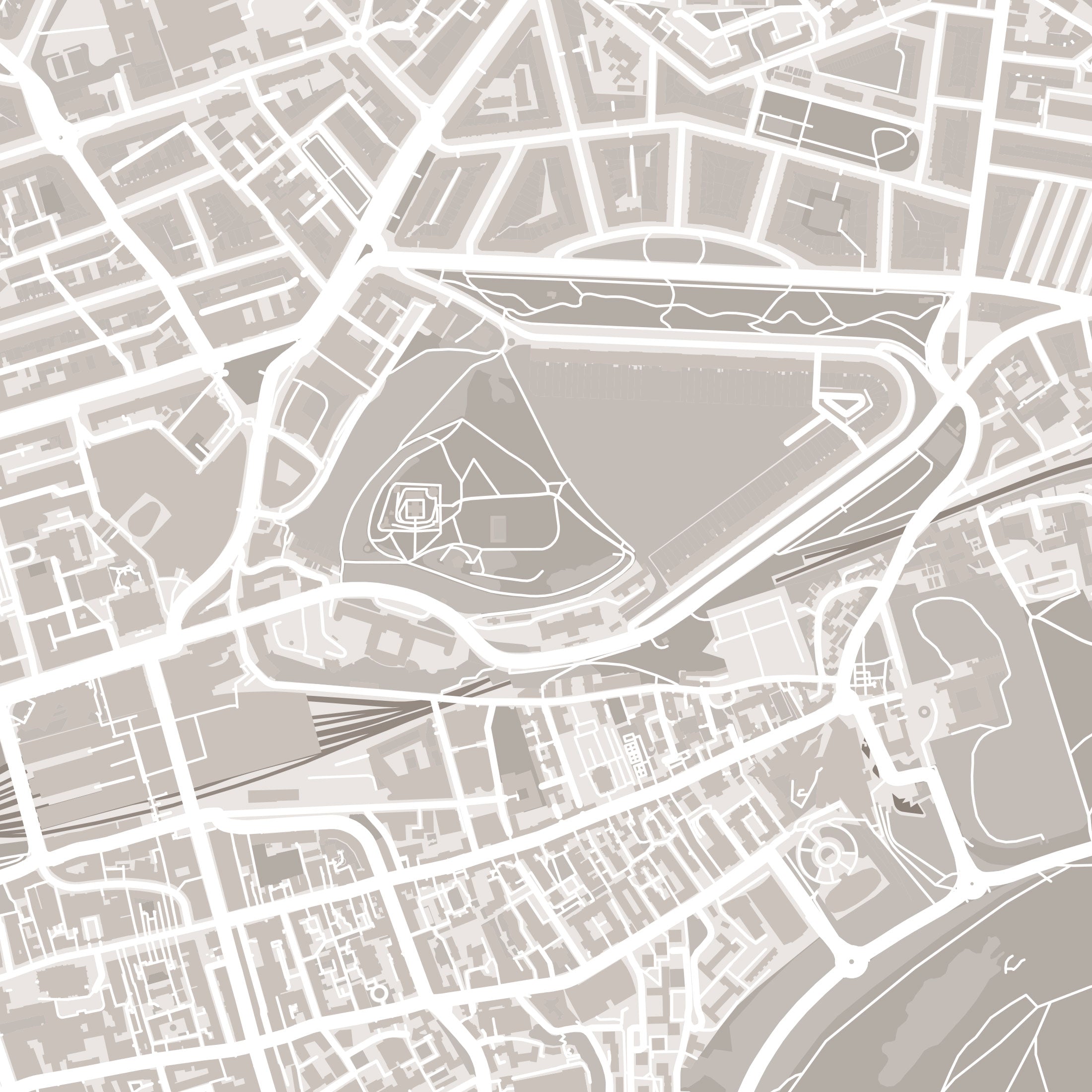 Edinburgh Map Print – Sepia Edition – Landscape