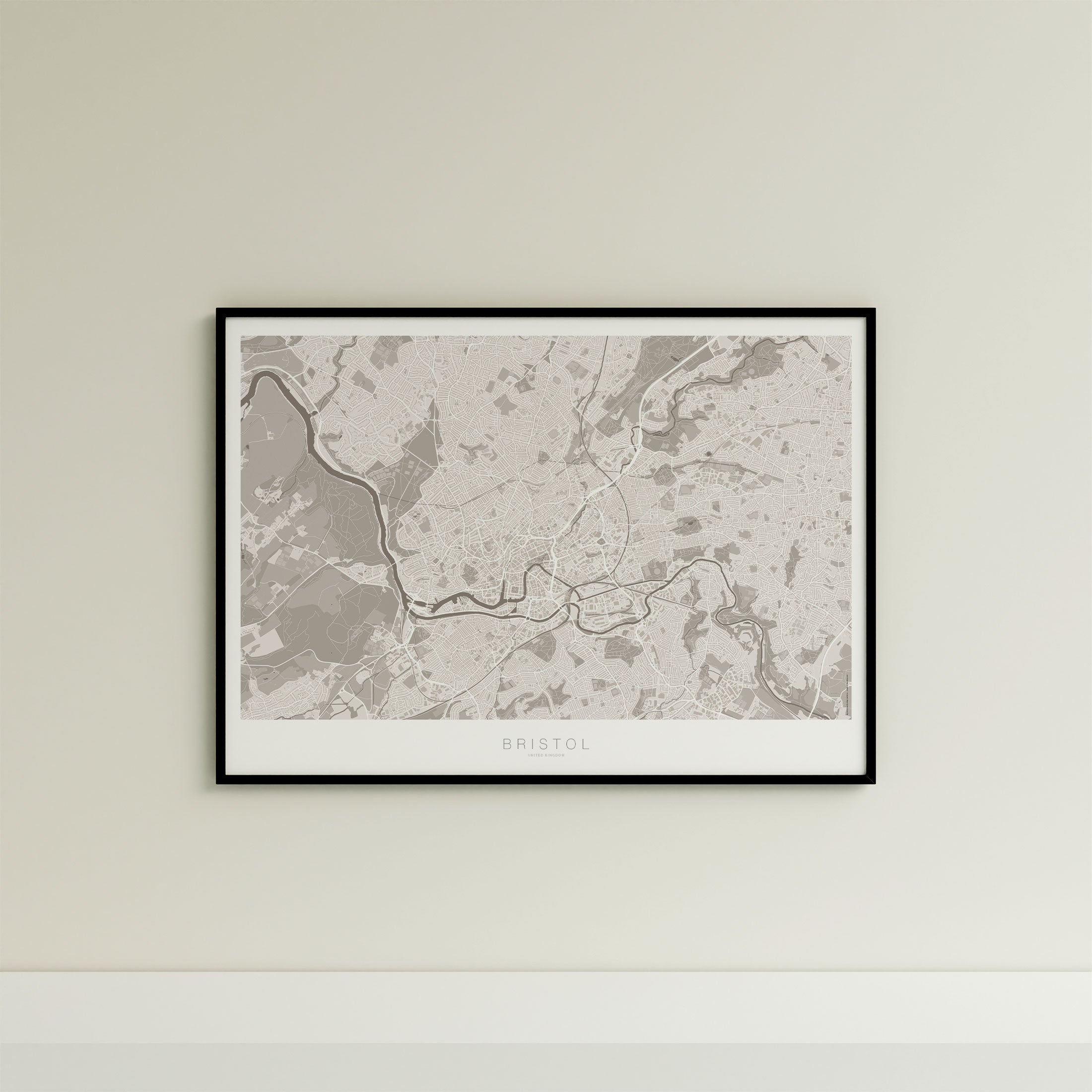 Bristol Map Print – Sepia Edition – Landscape