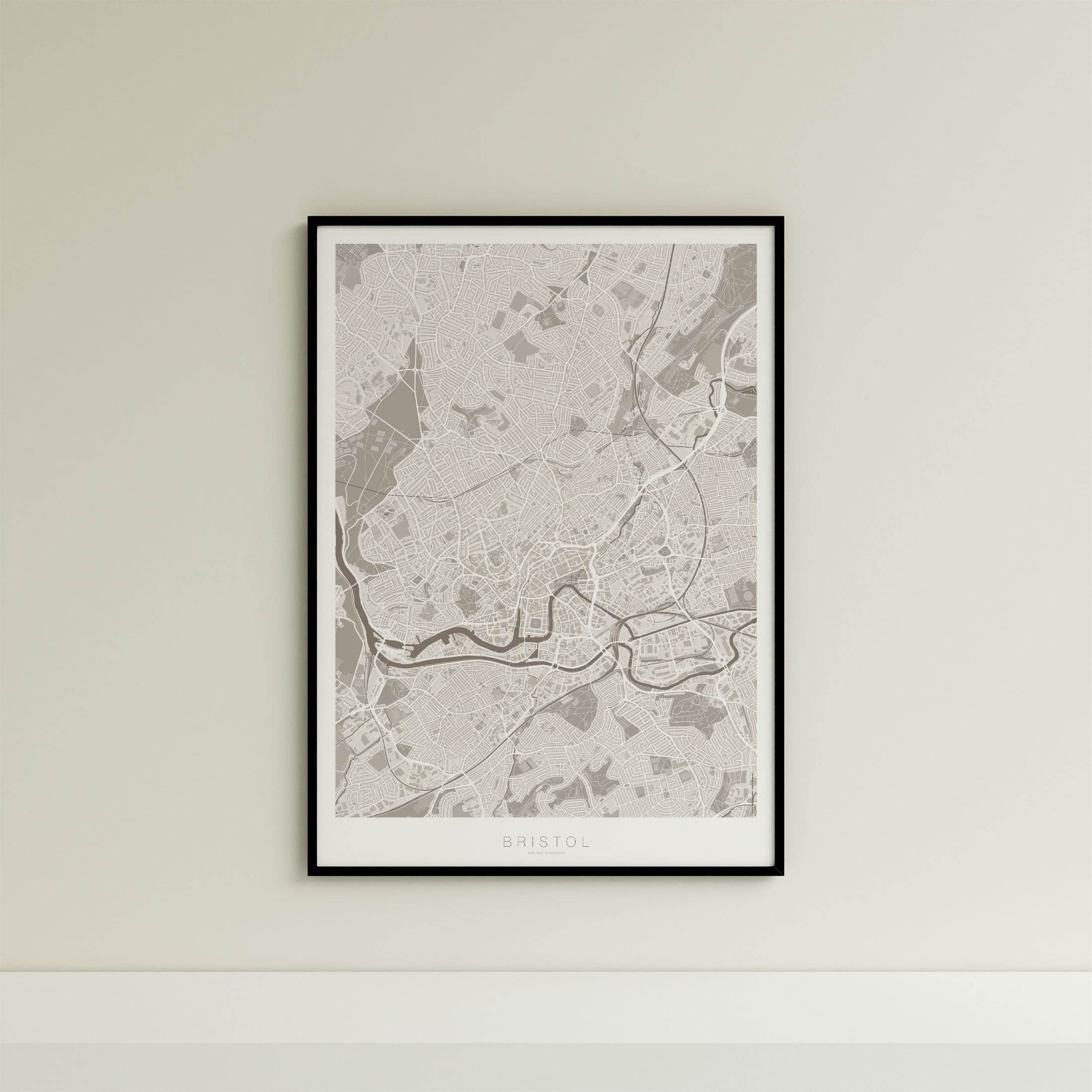 Bristol Map Print – Sepia Edition – Portrait