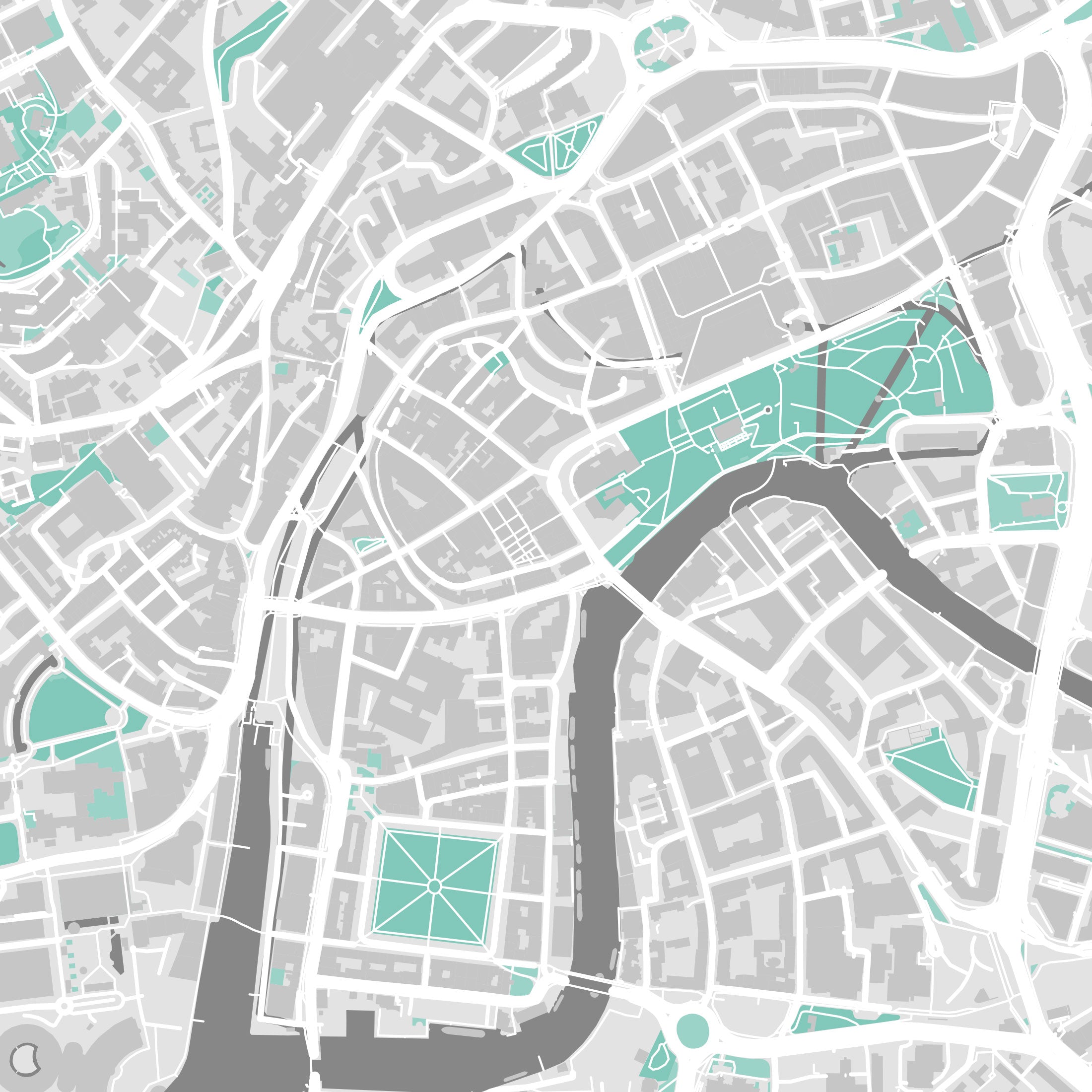 Bristol Map Print – Forest Edition – Landscape