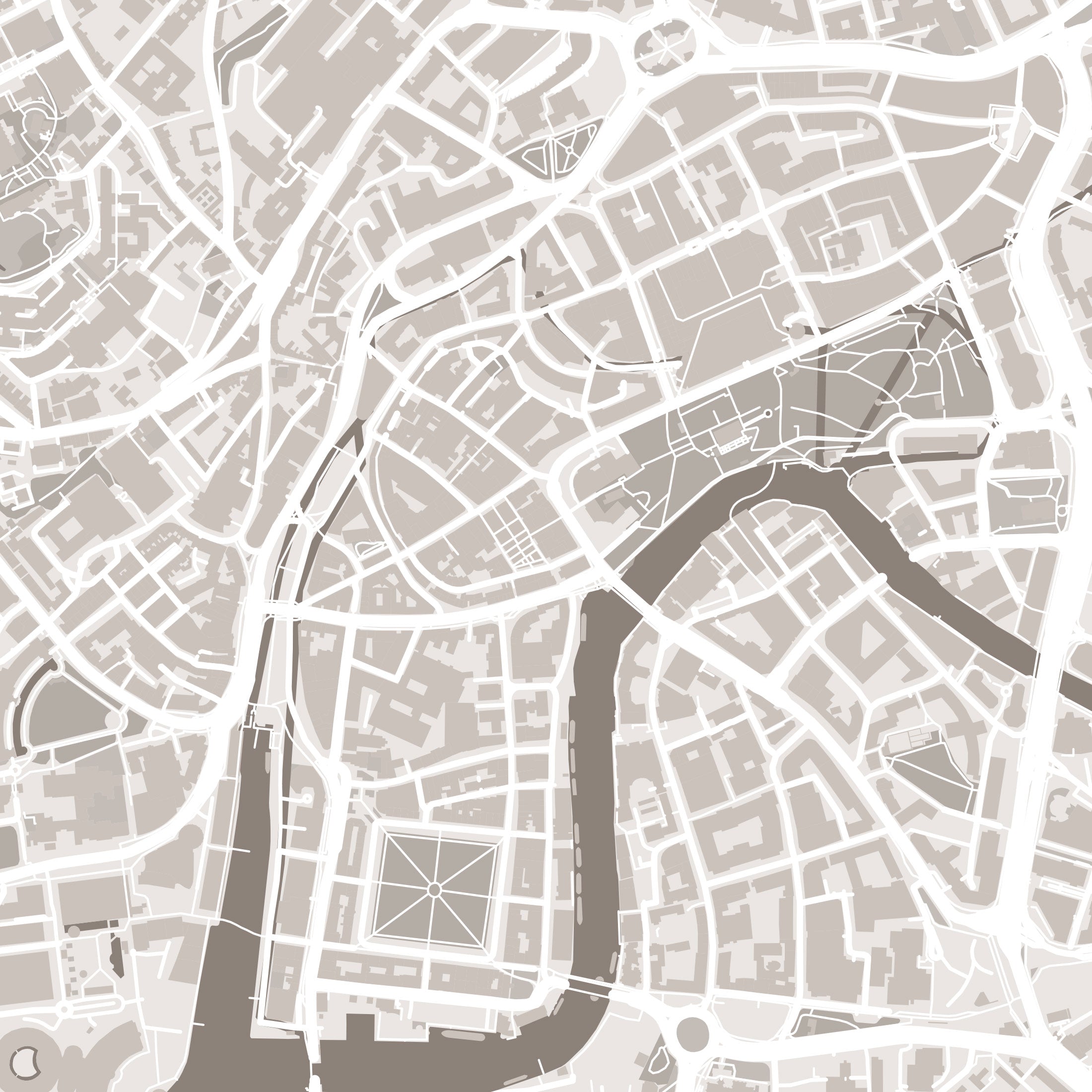 Bristol Map Print – Sepia Edition – Landscape