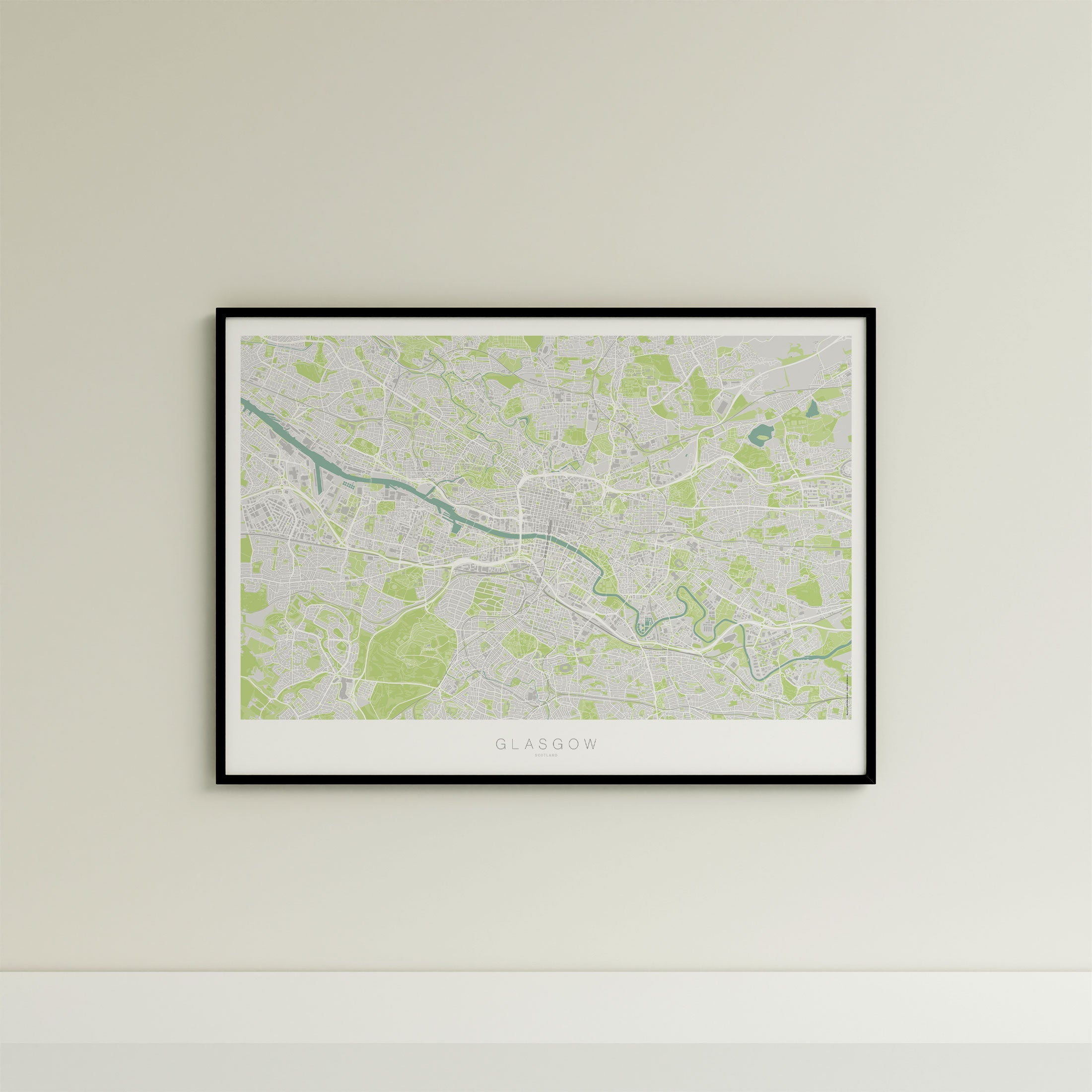 Glasgow Map Print – Atlas Modern Edition – Landscape