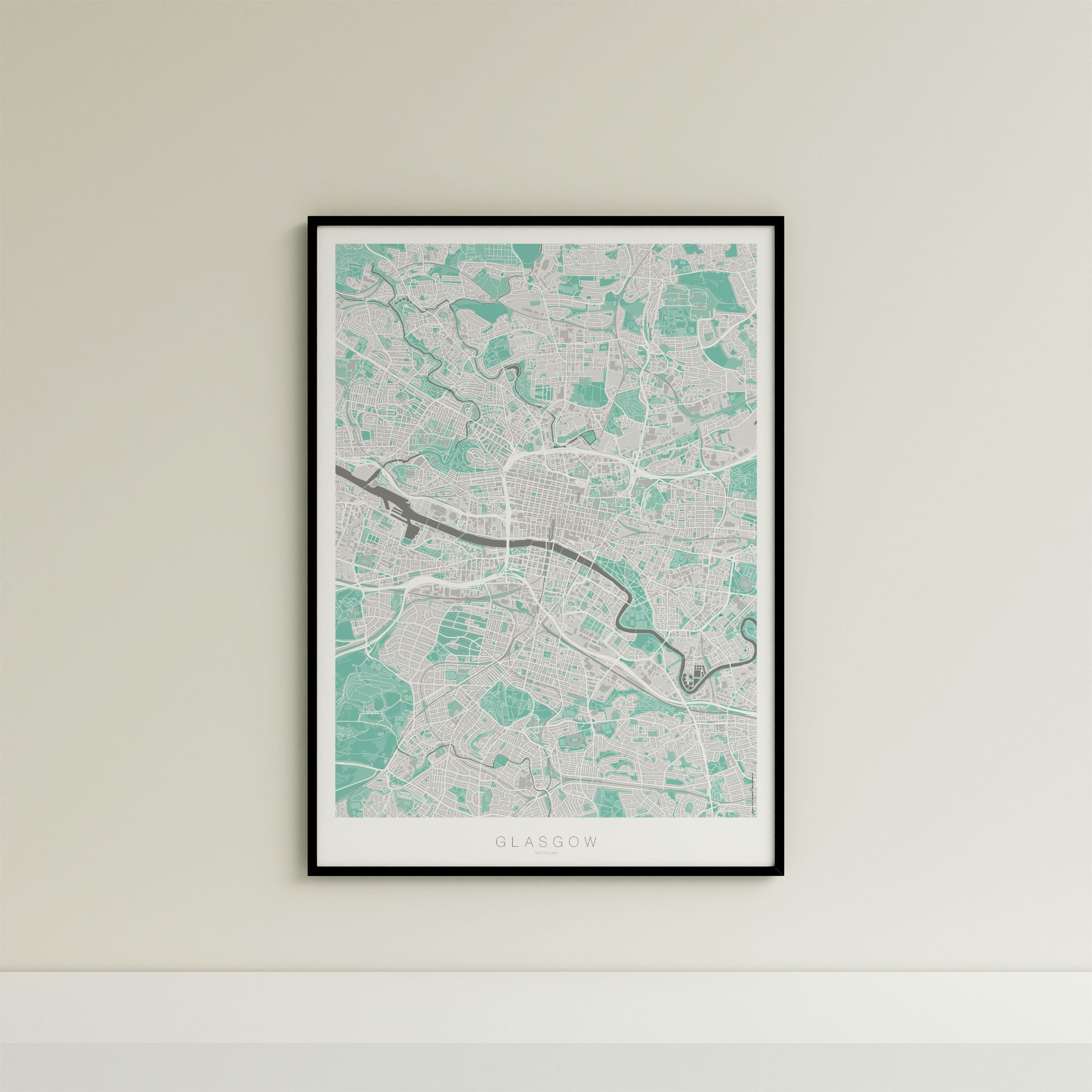Glasgow Map Print – Forest Edition – Portrait