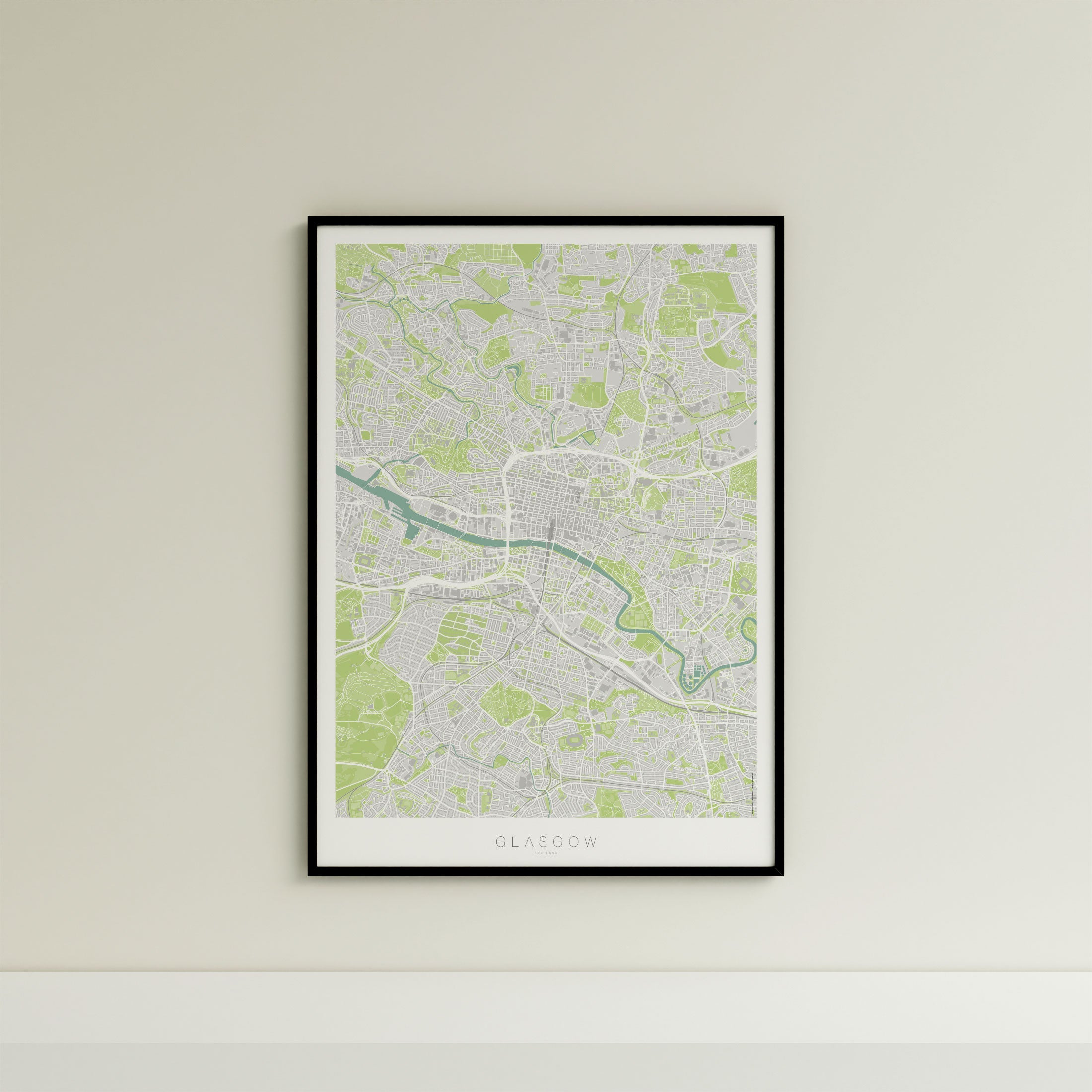 Glasgow Map Print – Atlas Modern Edition – Portrait