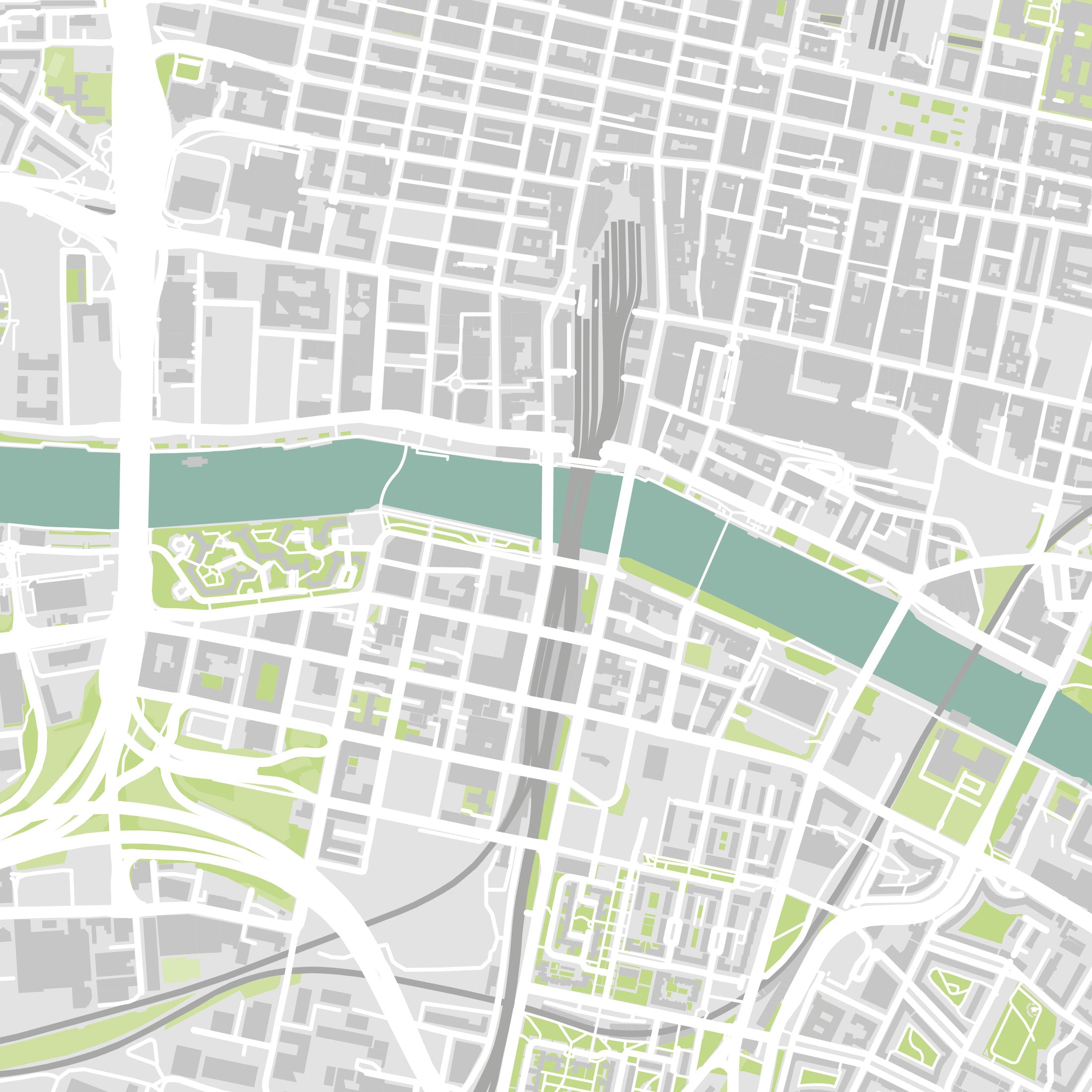 Glasgow Map Print – Atlas Modern Edition – Landscape