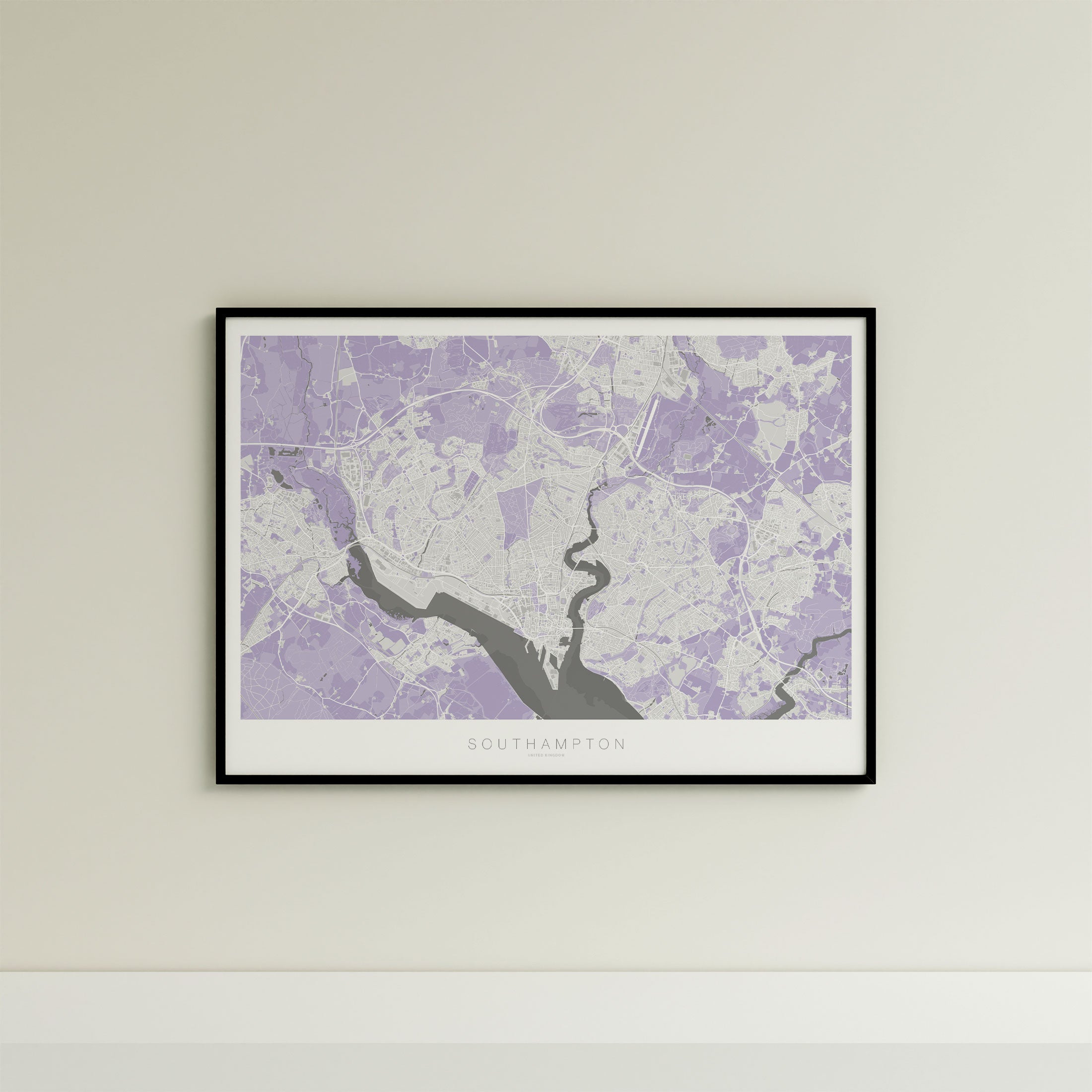 Southampton Map Print – Lilac Edition – Landscape