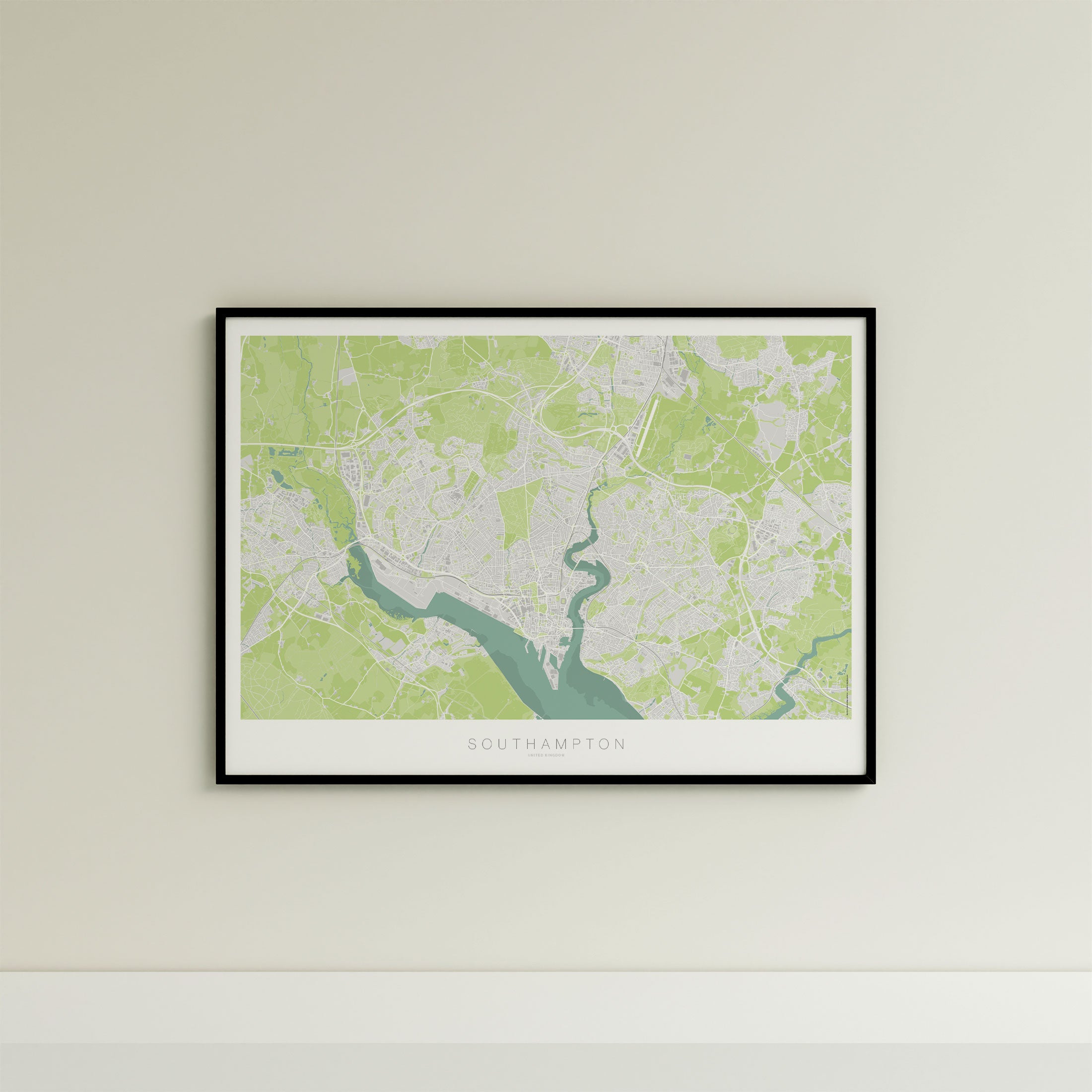 Southampton Map Print – Atlas Modern Edition – Landscape