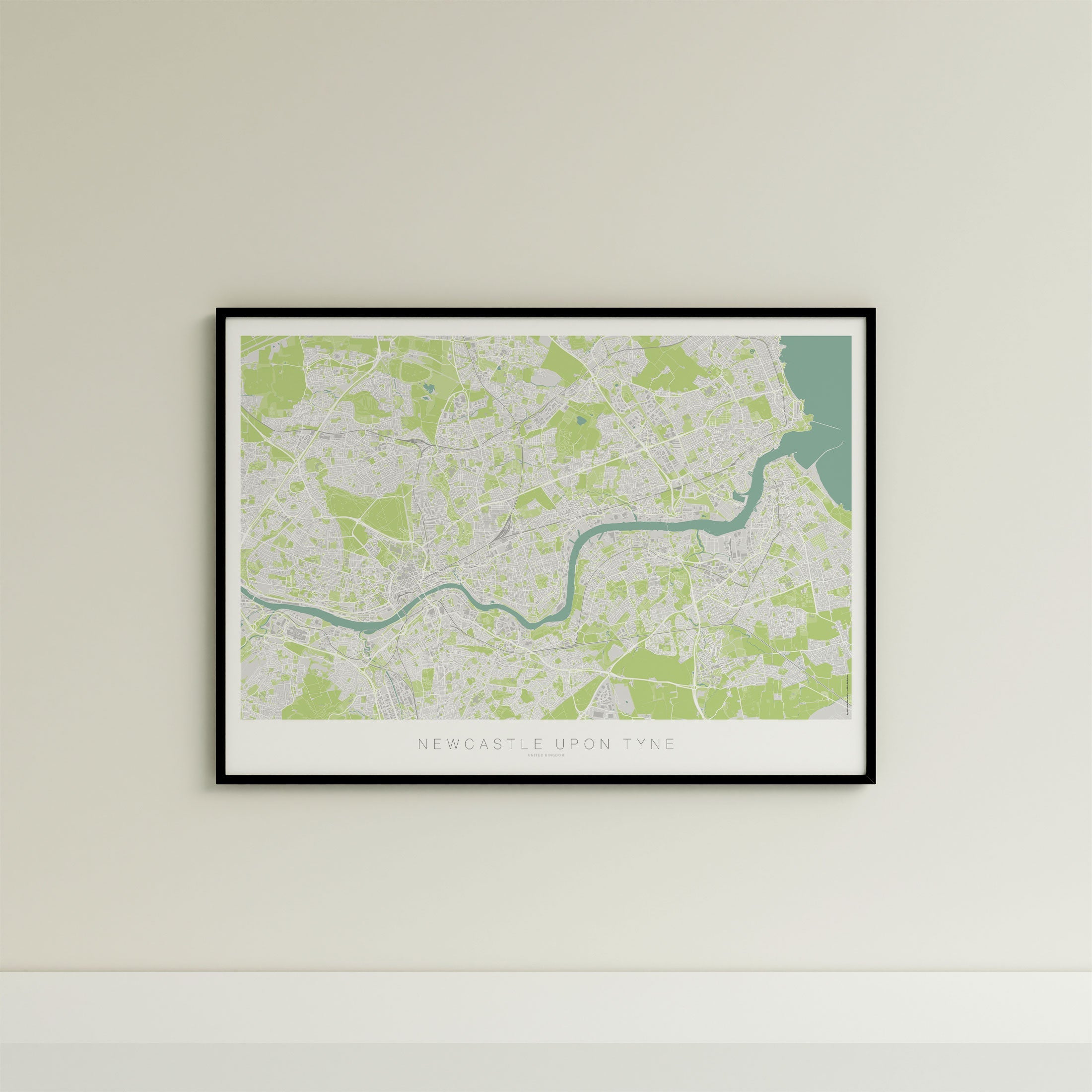 Newcastle Upon Tyne Map Print – Atlas Modern Edition – Landscape