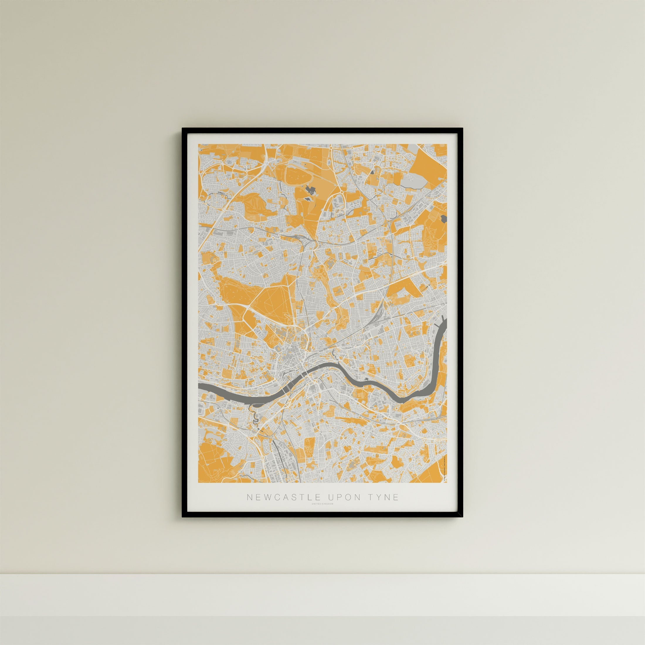 Newcastle Upon Tyne Map Print – Dune Edition – Portrait