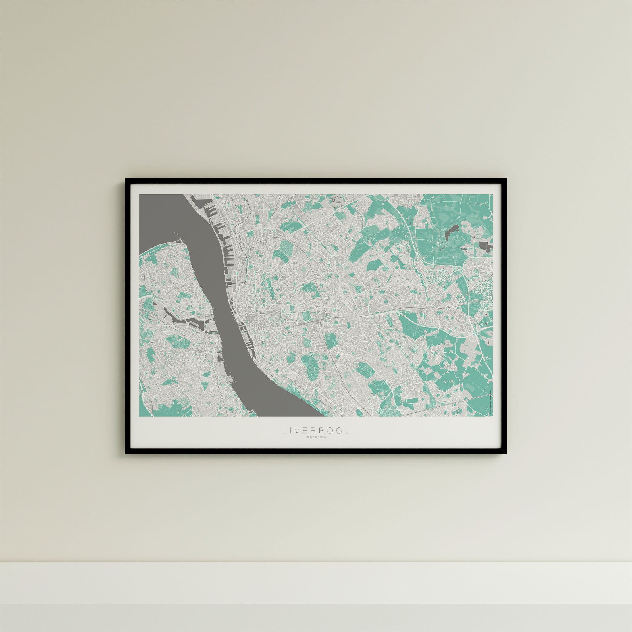Liverpool Map Print – Forest Edition – Landscape