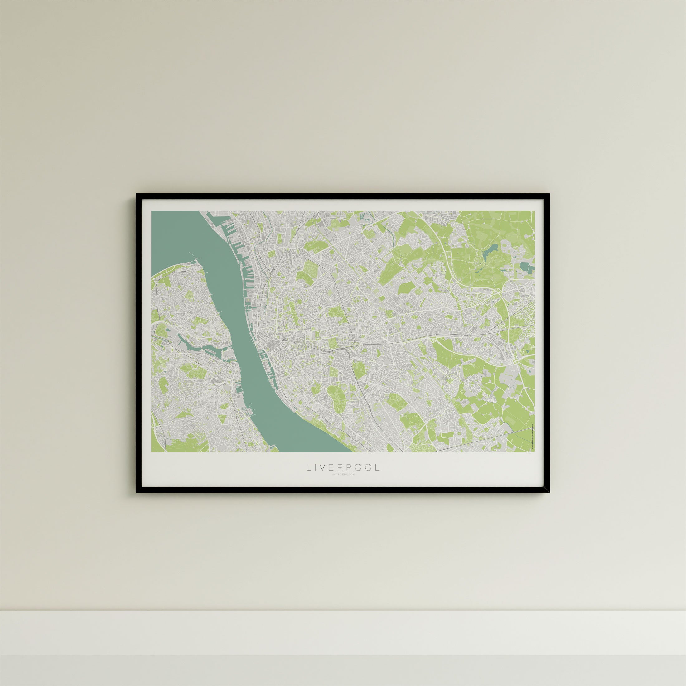 Liverpool Map Print – Atlas Modern Edition – Landscape