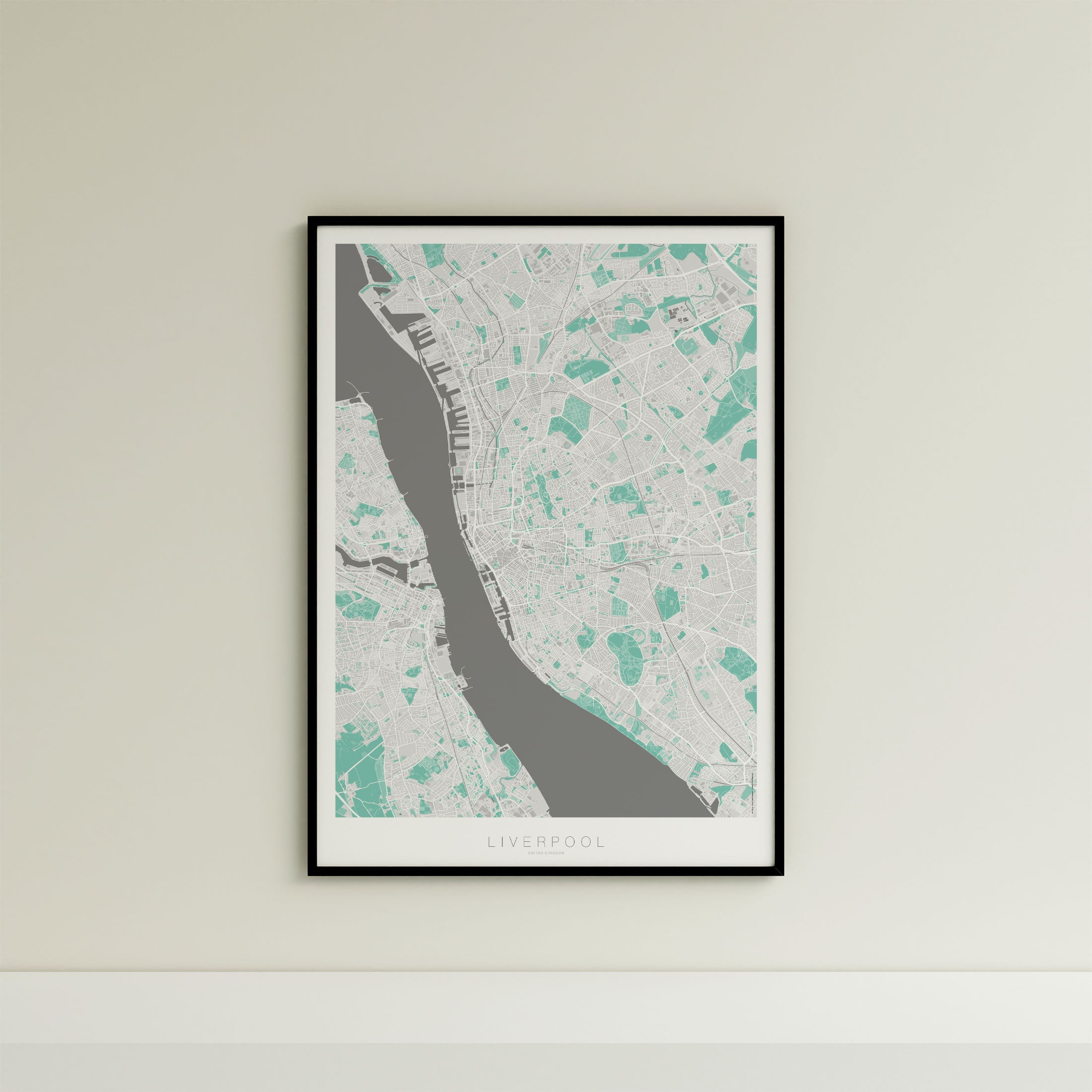 Liverpool Map Print – Forest Edition – Portrait