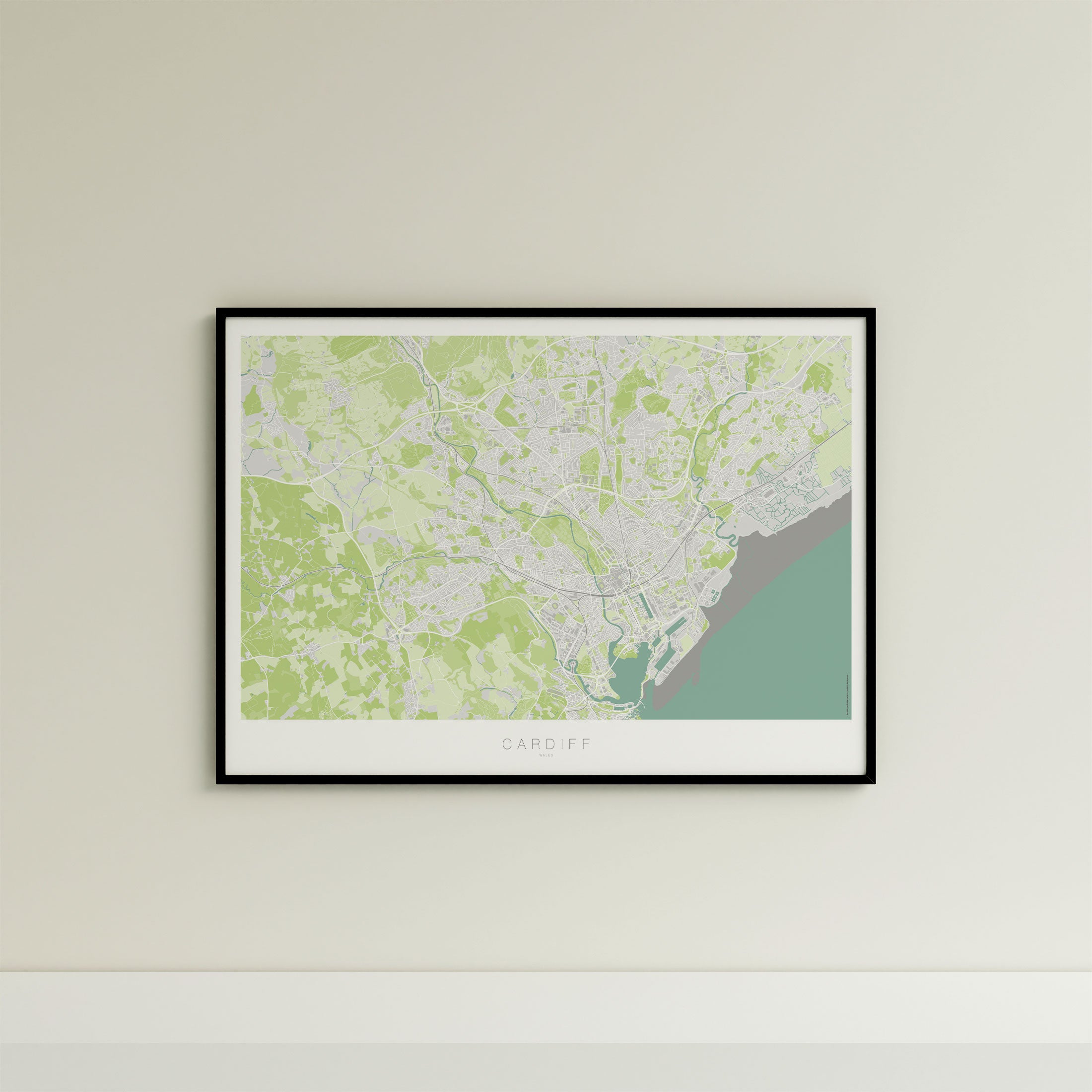 Cardiff Map Print – Atlas Modern Edition – Landscape