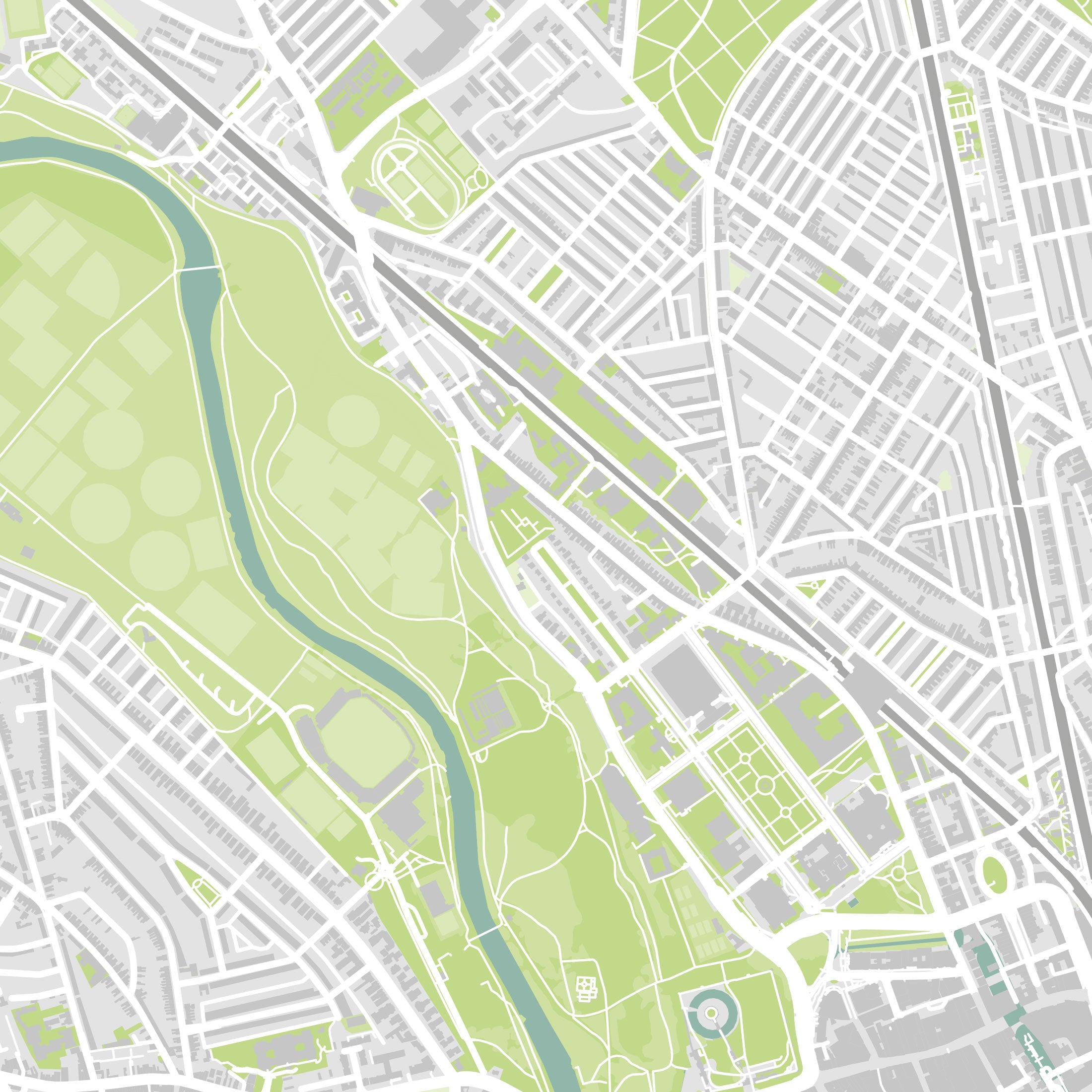 Cardiff Map Print – Atlas Modern Edition – Landscape