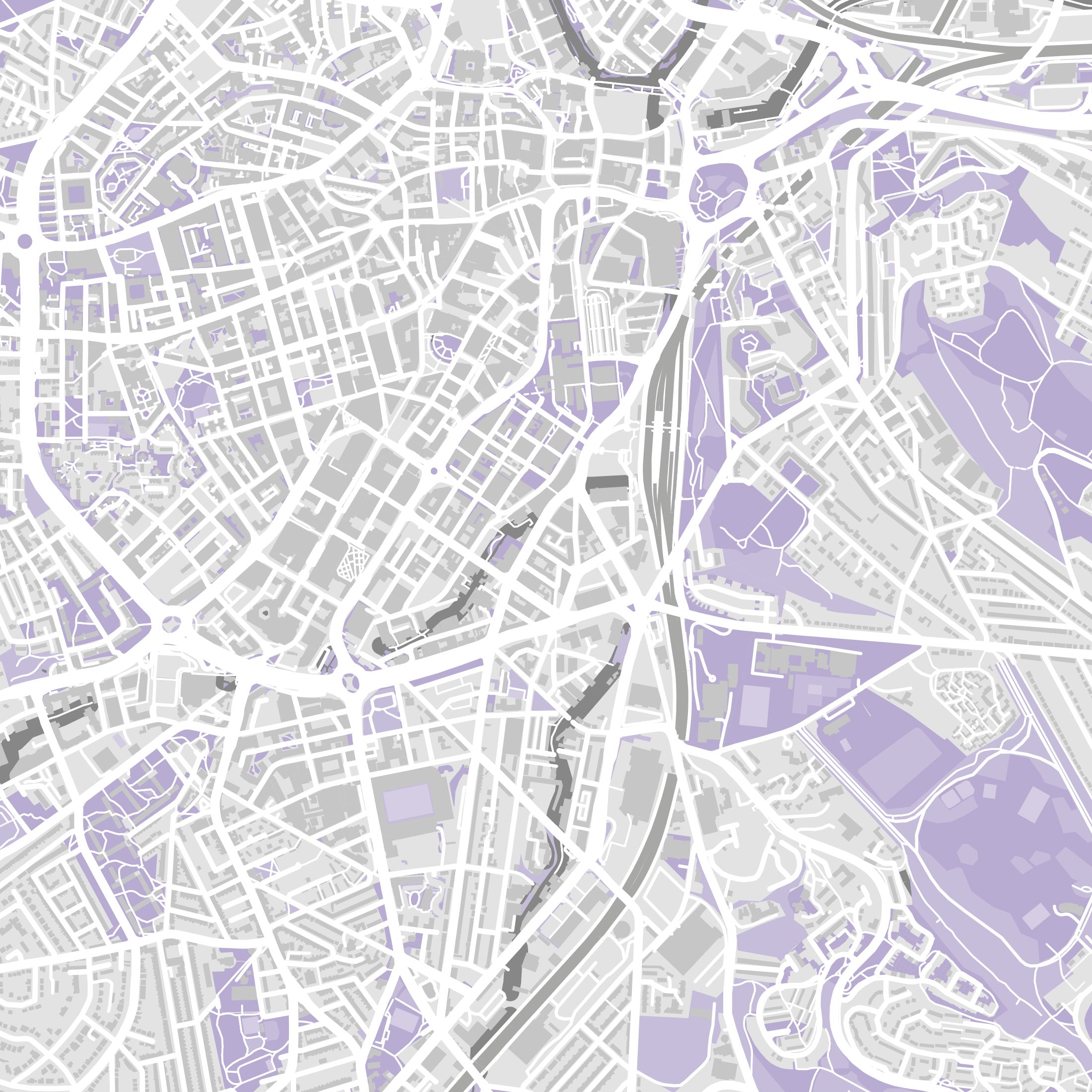 Sheffield Map Print – Lilac Edition – Landscape